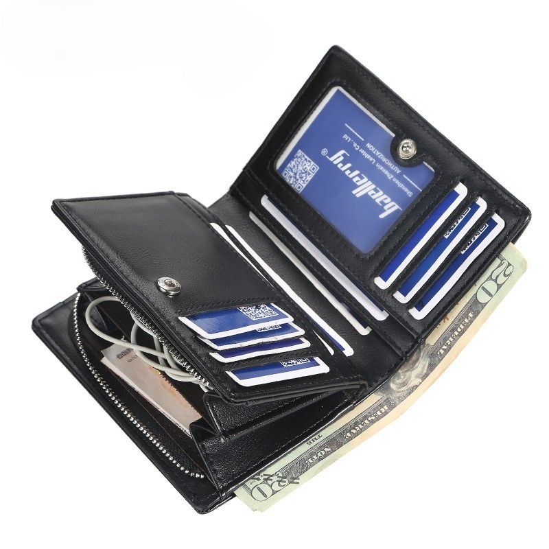Mens RFID Waterproof Wallet Blocking Leather Credit Card ID Holder Zipper Purse