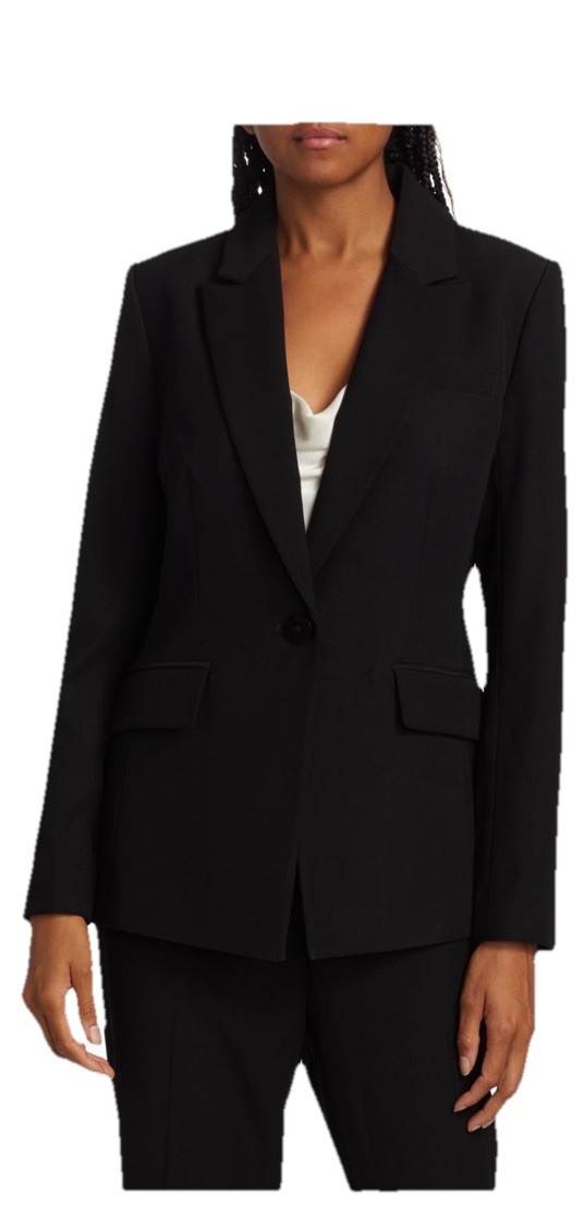 Elie Tahari Black Notch Collar One Button Jacket Blazer. Sz 8. NWT!!
