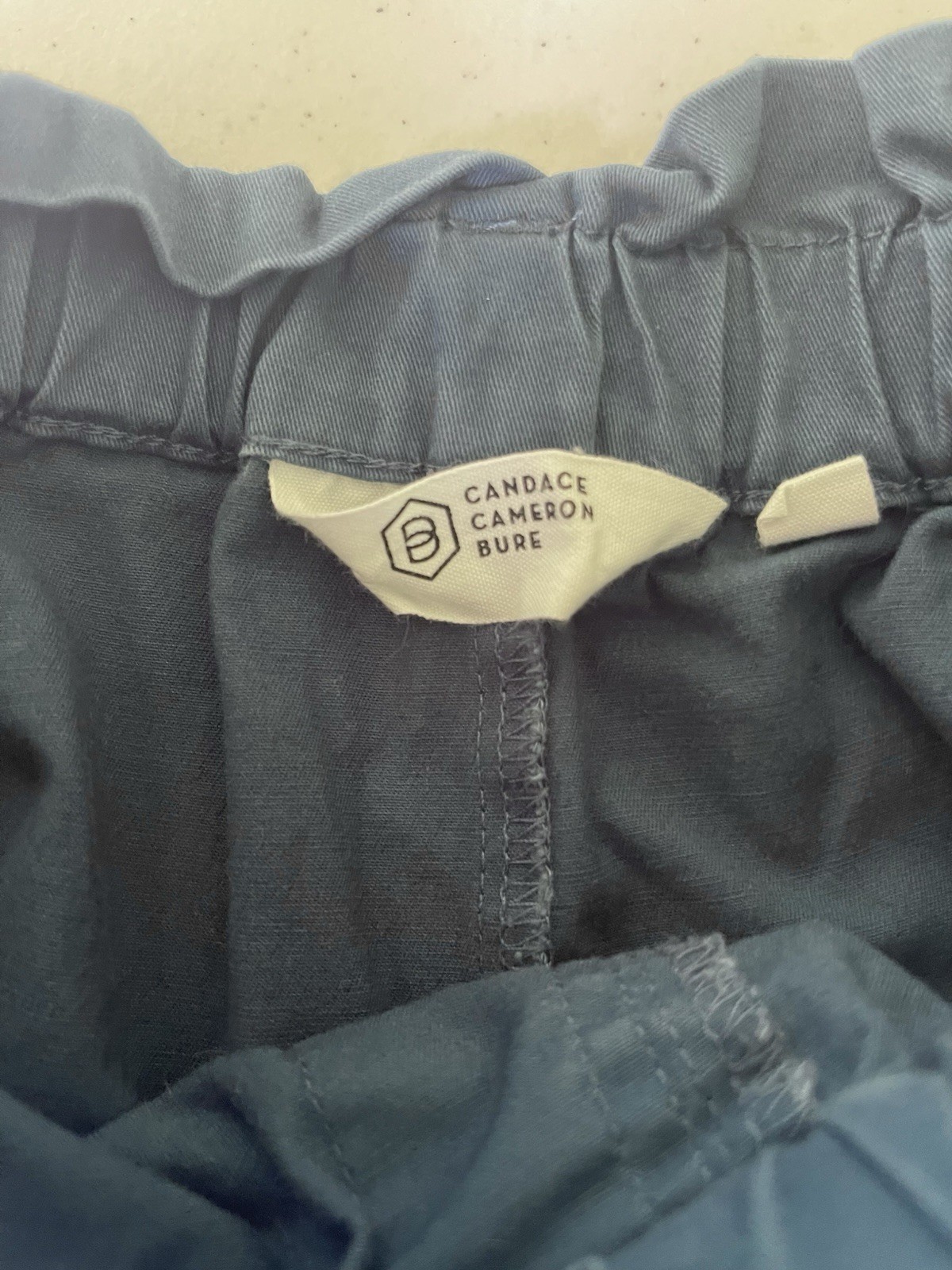 Candace Cameron Bure Paperbag Waist Tie Shorts Blue XS Pull On Womens