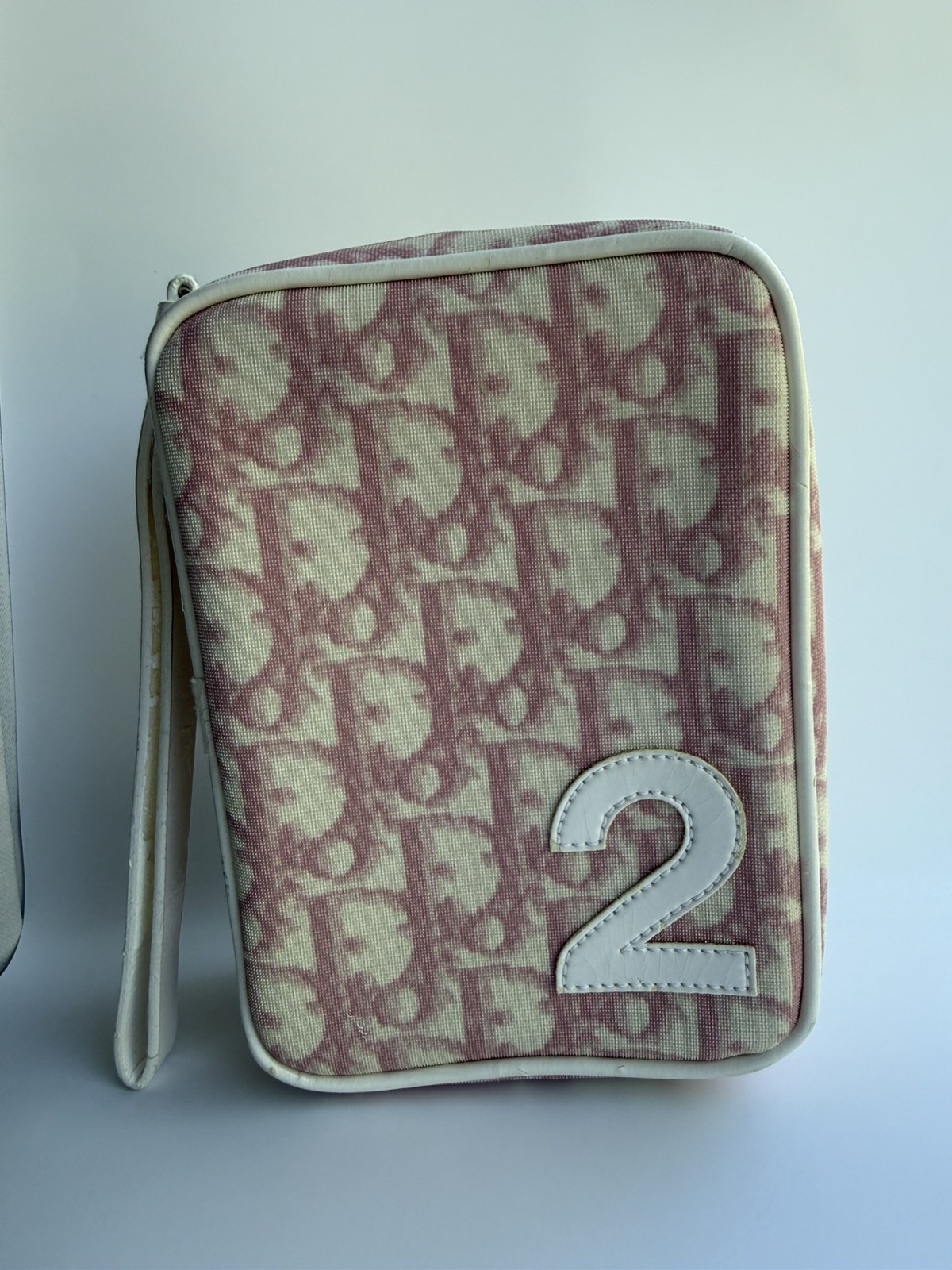 Christian Dior Trotter Pink and White Cosmetic Pouchette