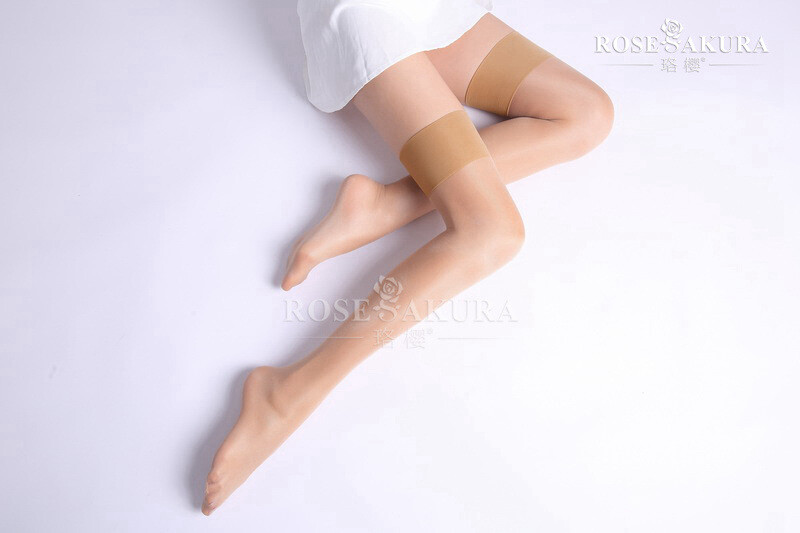 Rose Sakura Two Tone Glitter Glossy Sheer Shiny Stockings Thigh High 12D 0919