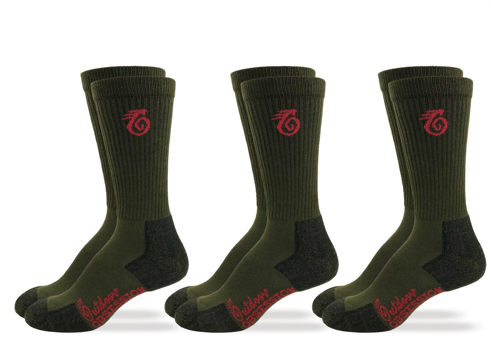 Outdoor Obsession Men’s Insect Shield Crew Socks 3 Pair Pack
