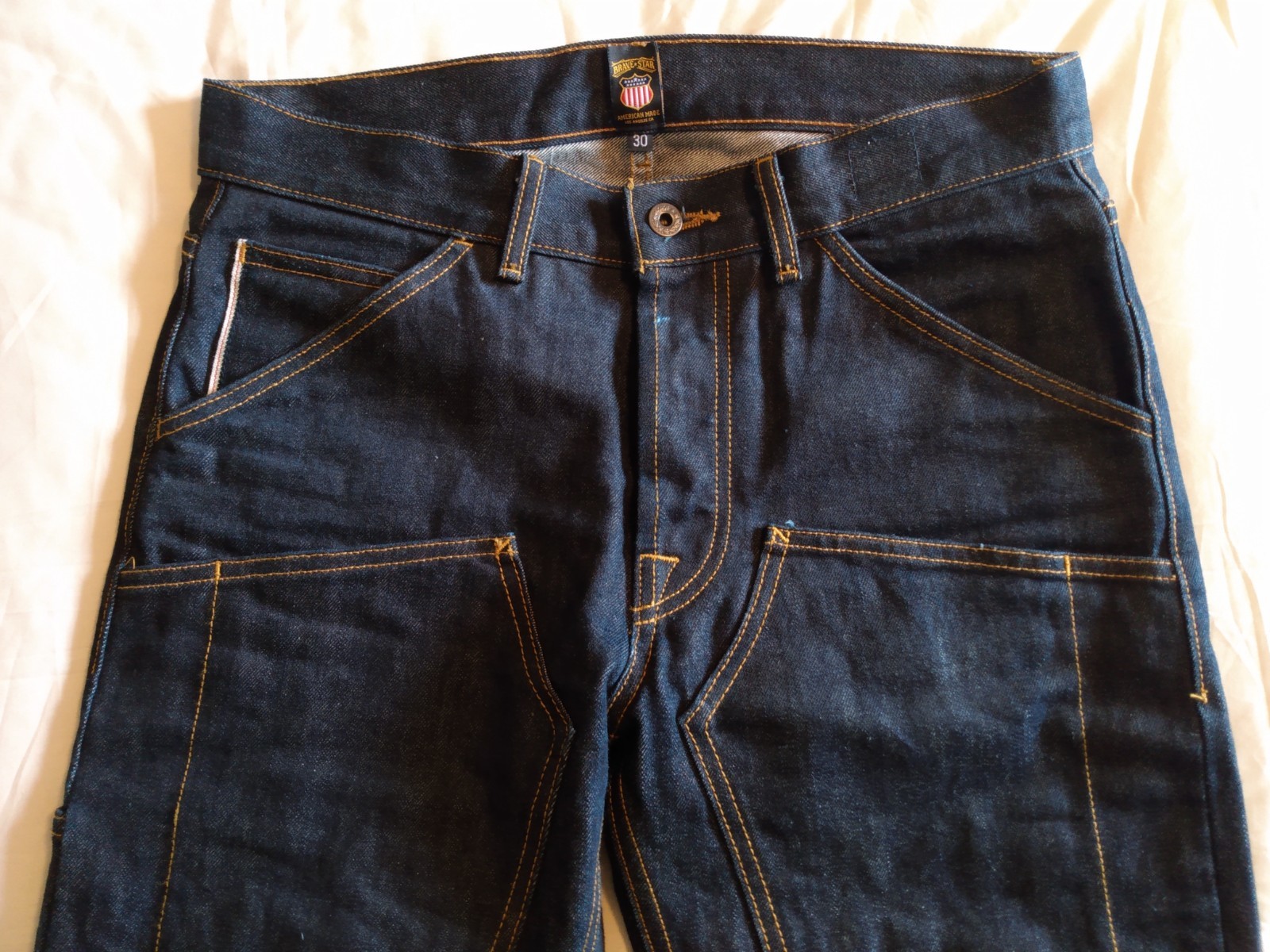 Brave Star Selvage Die Hard Double Knee Cone Mills 16.25oz 30″ x 36″ Jeans