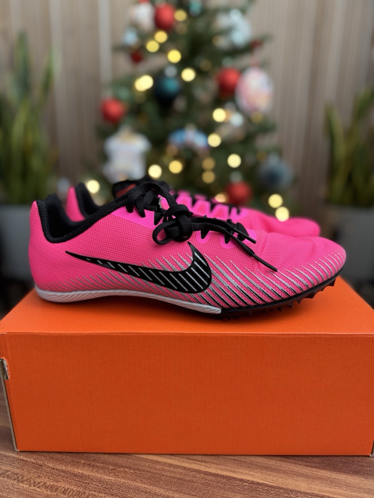Nike ‘Pink Blast’ Zoom Rival Track Shoes with Attachable Spikes Men’s Sz 9