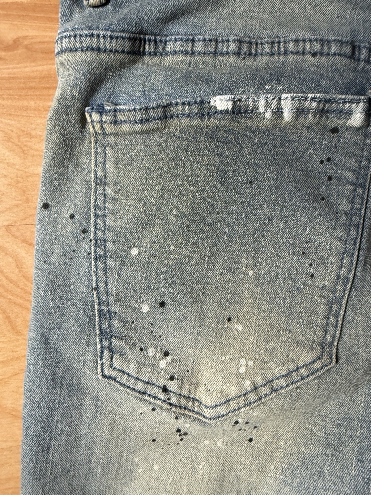First Row Utility Cargo Repair Distressed Denim Jeans Size 38X32