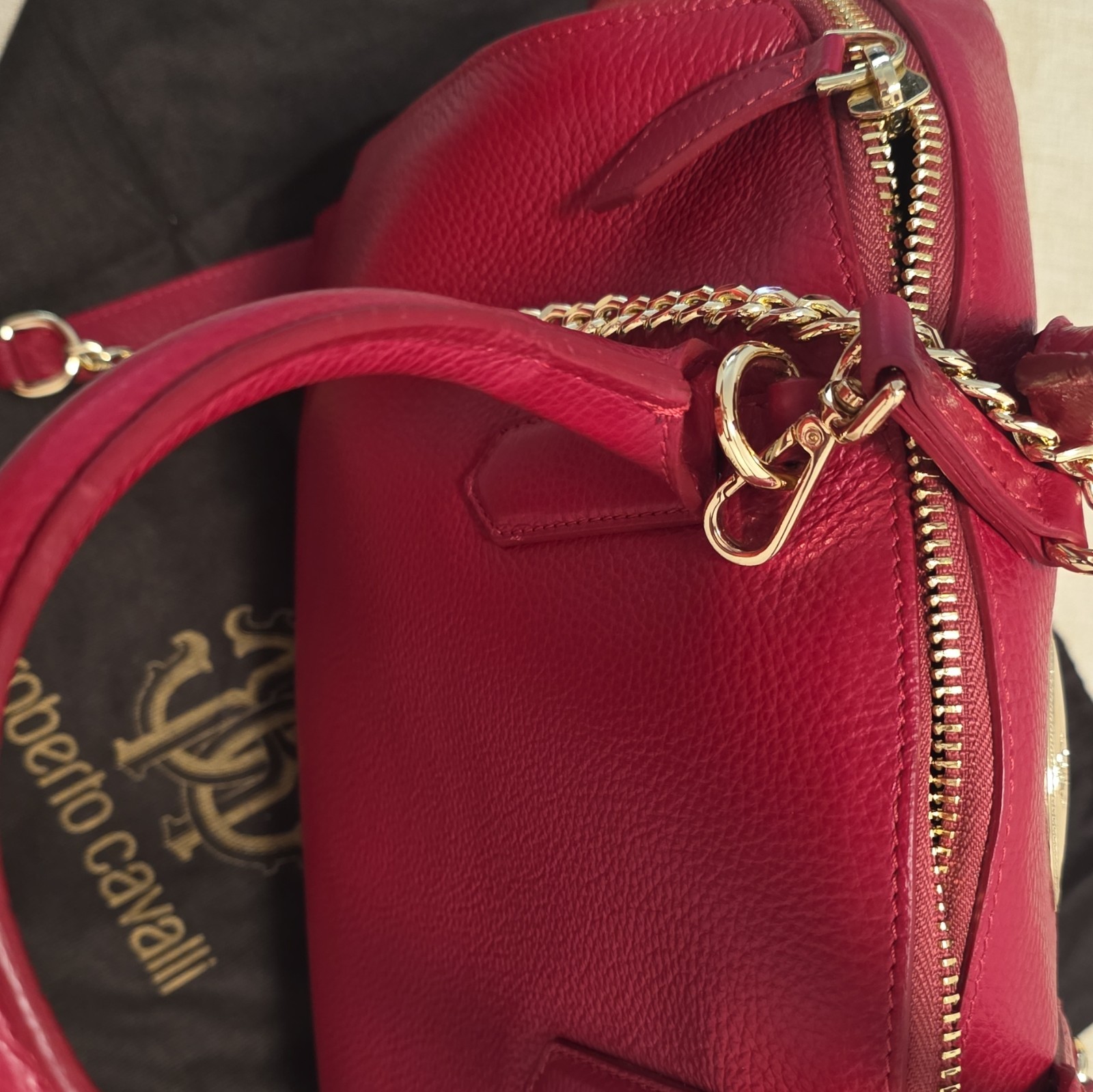 Roberto Cavalli travel bag, red, never used, in its shopping bag.