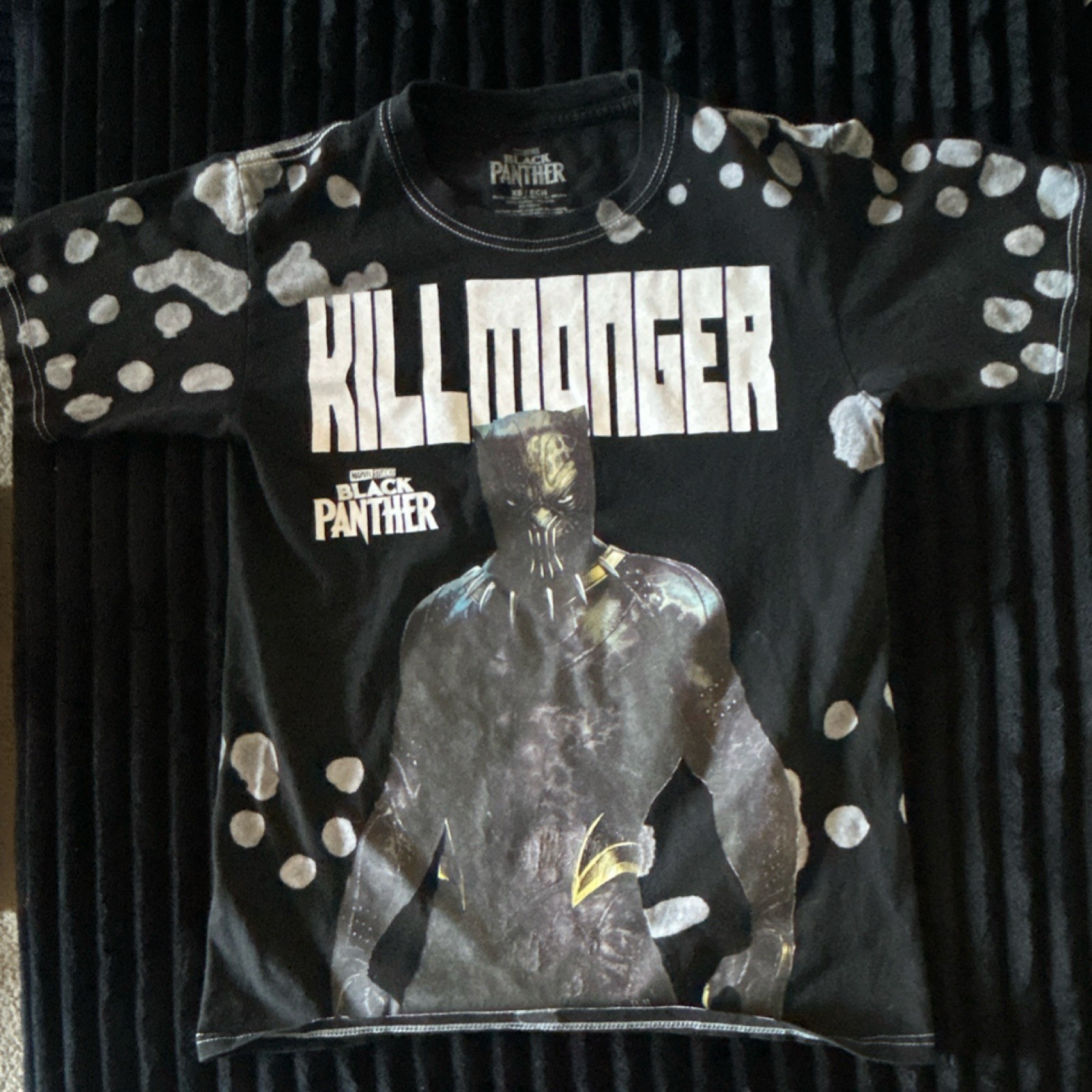 Marvel Studios Black Panther Killmonger Graphic Men’s T-Shirt XS Black Cotton