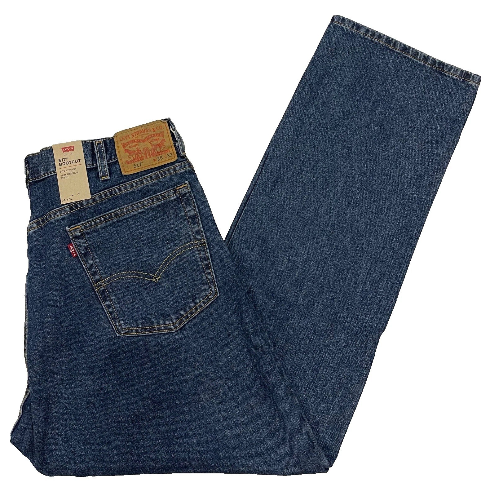 Levi’s Men’s 517-0196 Dark Stonewash Blue Slim Bootcut Jeans 36W x 30L