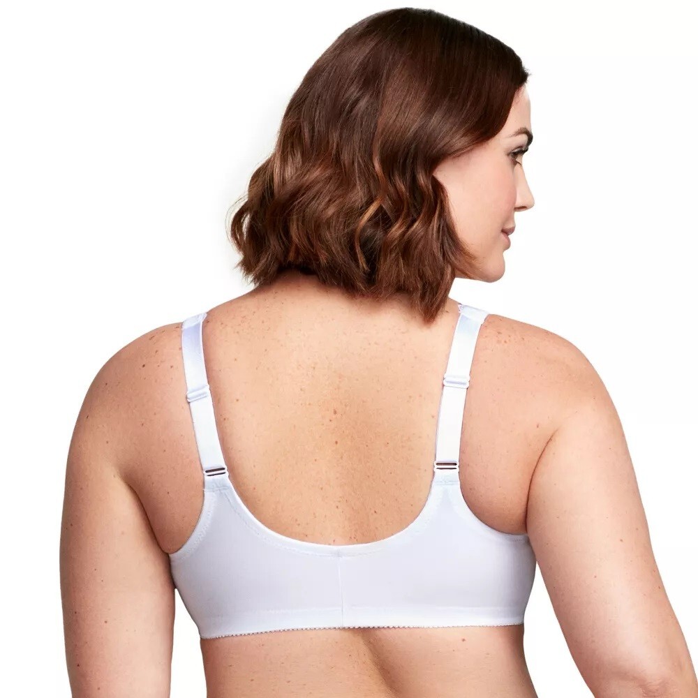 Glamorise Wonderwire Lace Front-Closure Underwire 9245 Black 44F NWT
