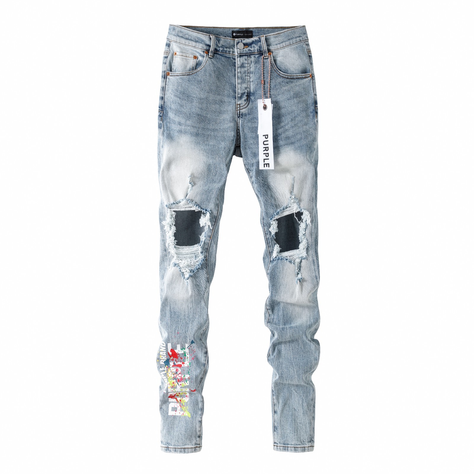 New 2026 Purple brand Men’s personalized Hole fashion Leisure jeans