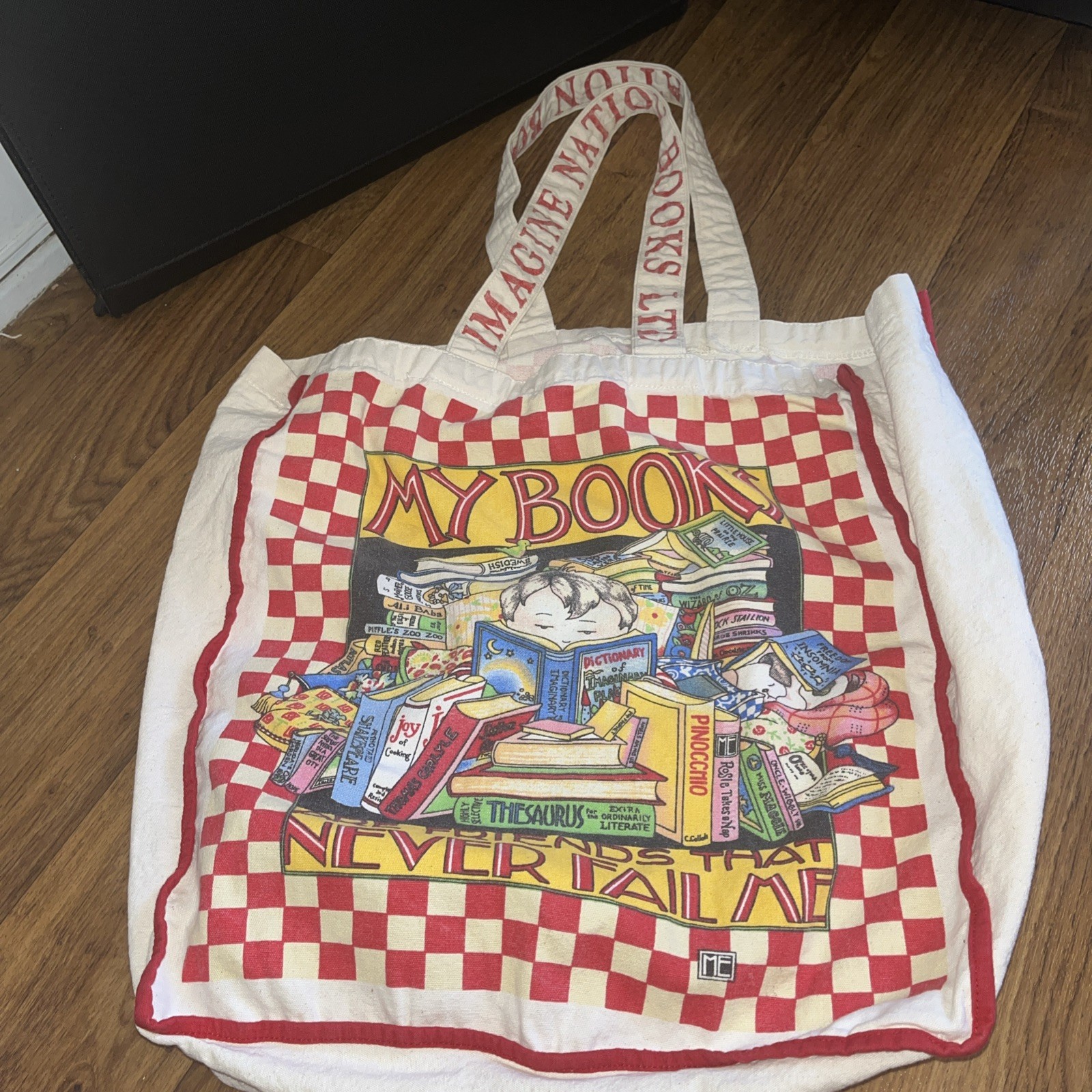 Canvas Tote Bag 15×16 “My Books Are Friends That Never Fail Me” VTG WonderNation