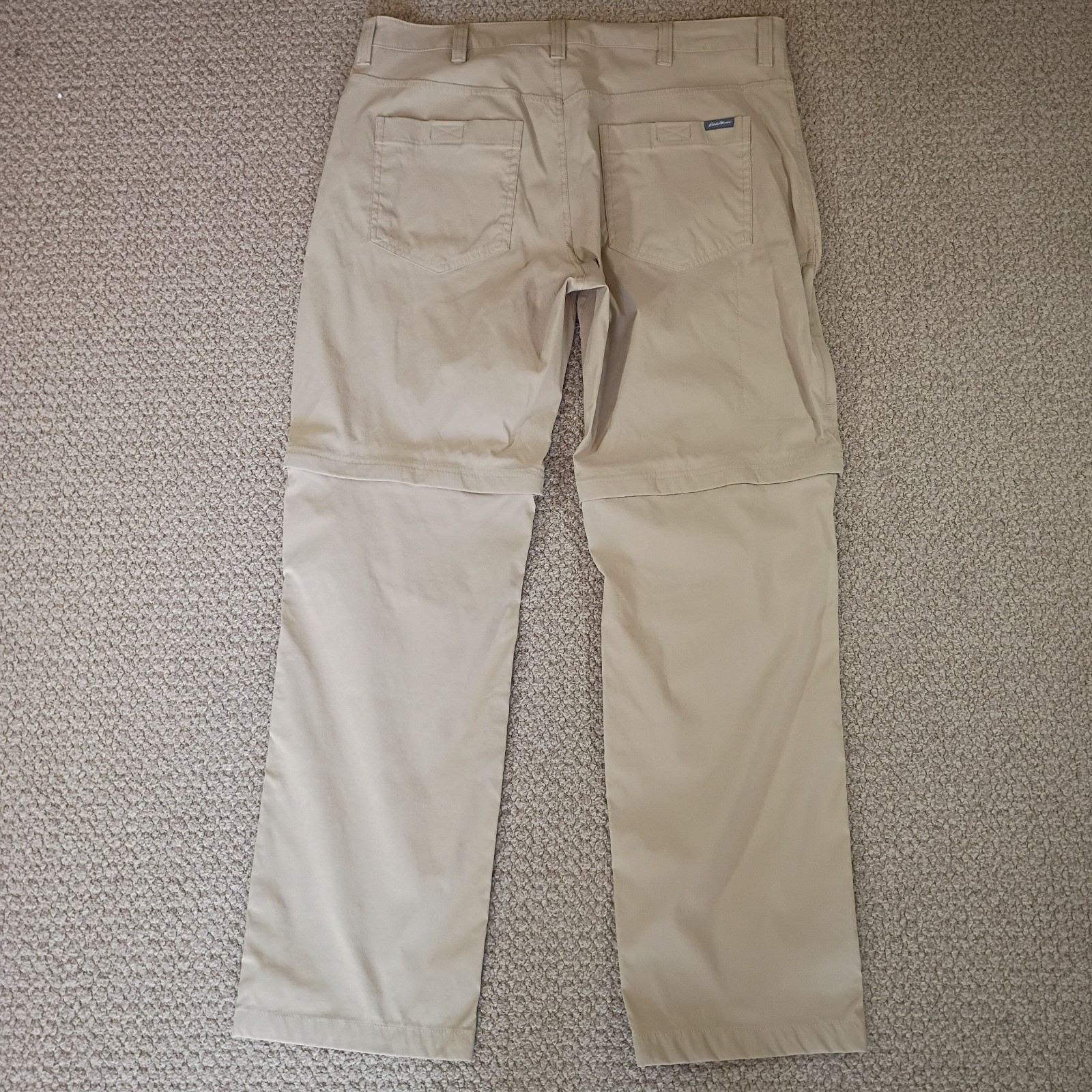 Eddie Bauer Men’s Beige Pants Size 38 X 32 Hiking and Convertible Zip-Off Legs