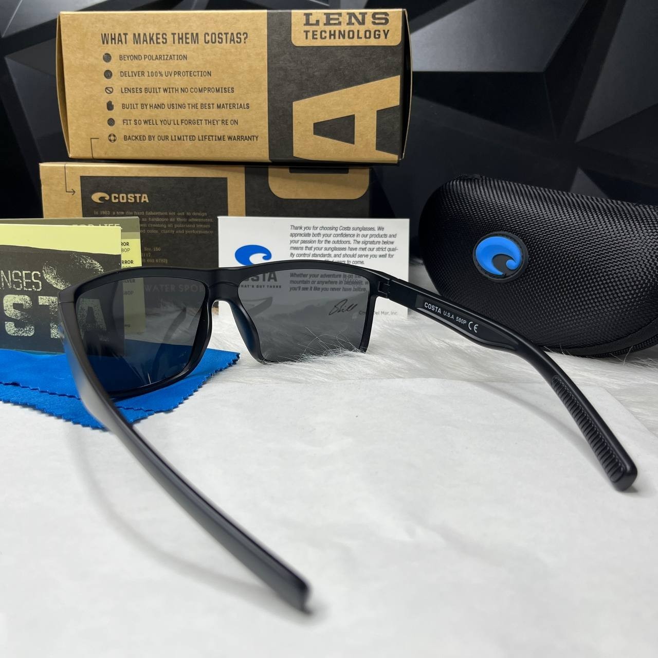 Costa Del Mar Rinconcito Black Frame Matte Black 580P Lens Polarized Sunglasses