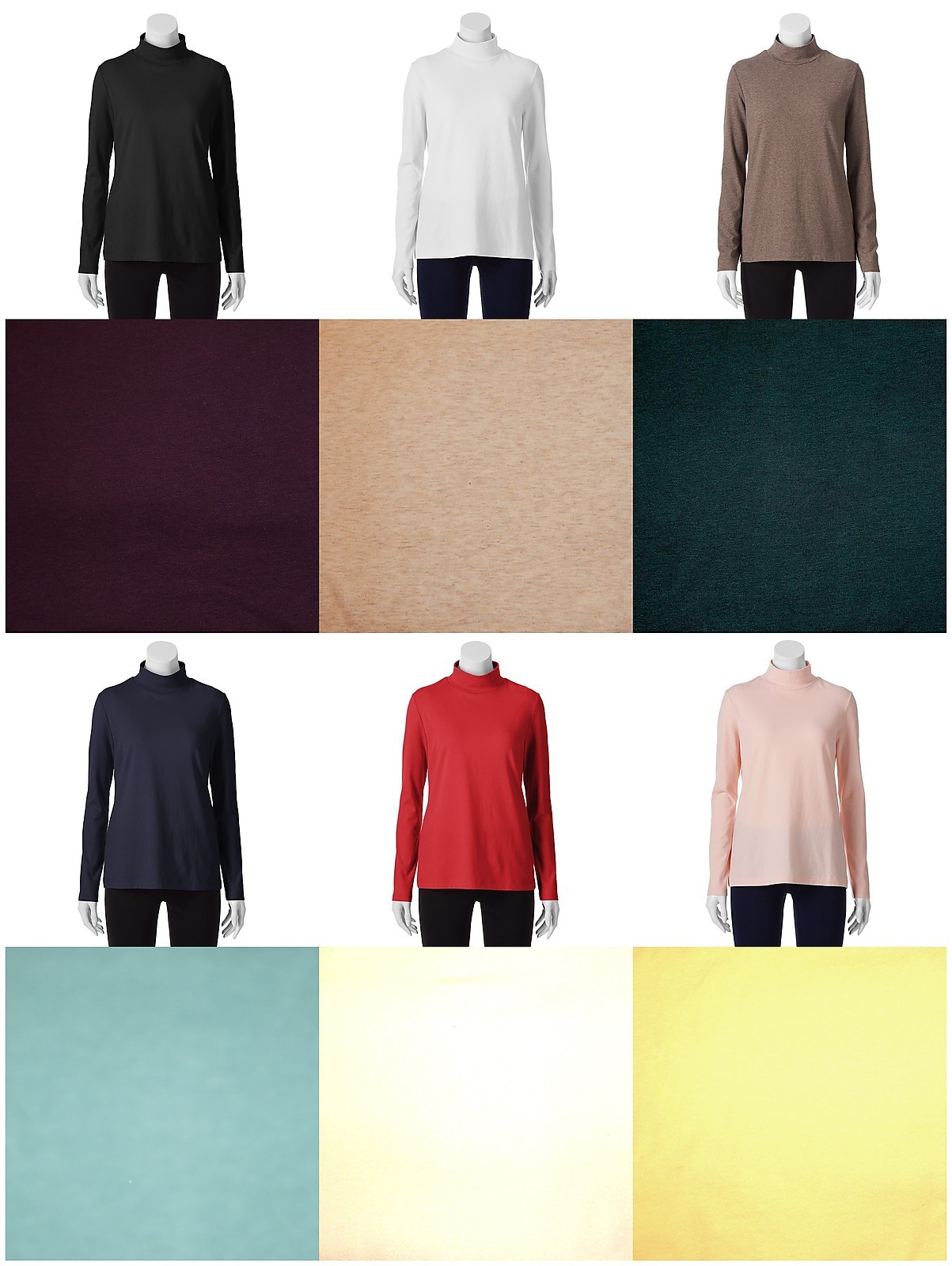 Croft & Barrow NEW Mockneck Long Sleeve Top Cotton Blend Womens XS-XL $18