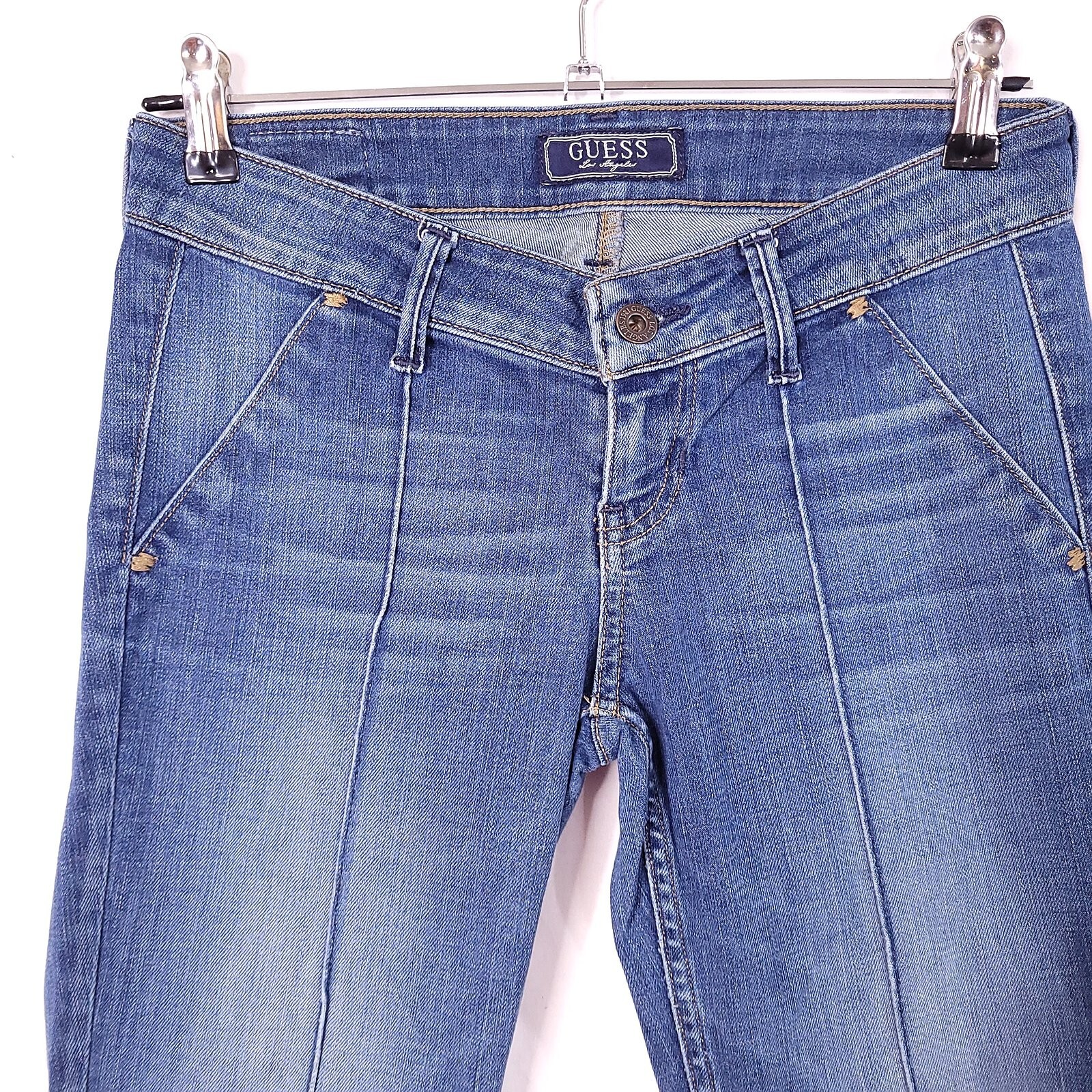 Guess Teens Juniors Denim Blue Pants Low Rise Skinny Size 25 (Actual 28 inches)