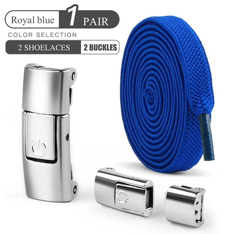 8mm Elastic No Tie Shoelaces Press Lock Flat Laces Kids Adults Sneakers
