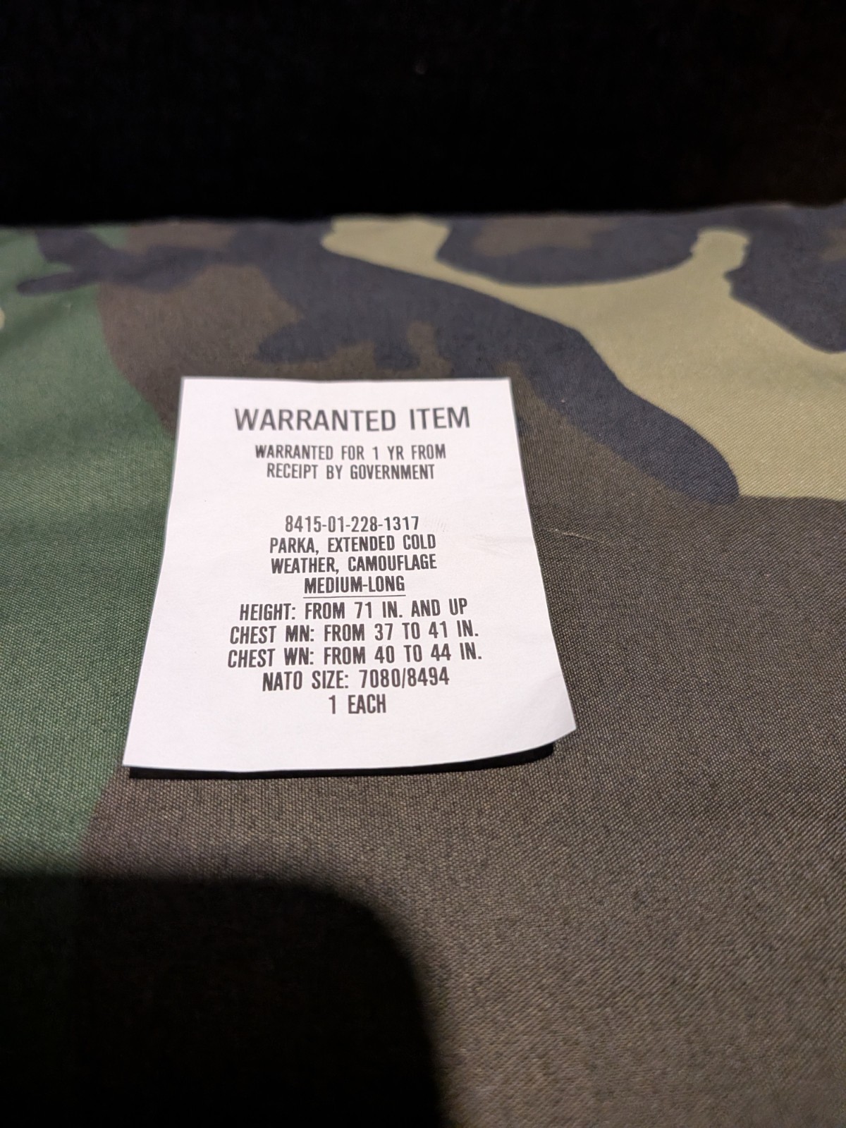 Raven Goretex ECWCS Woodland Camo Parka Cold wet Weather Jacket M-L E33