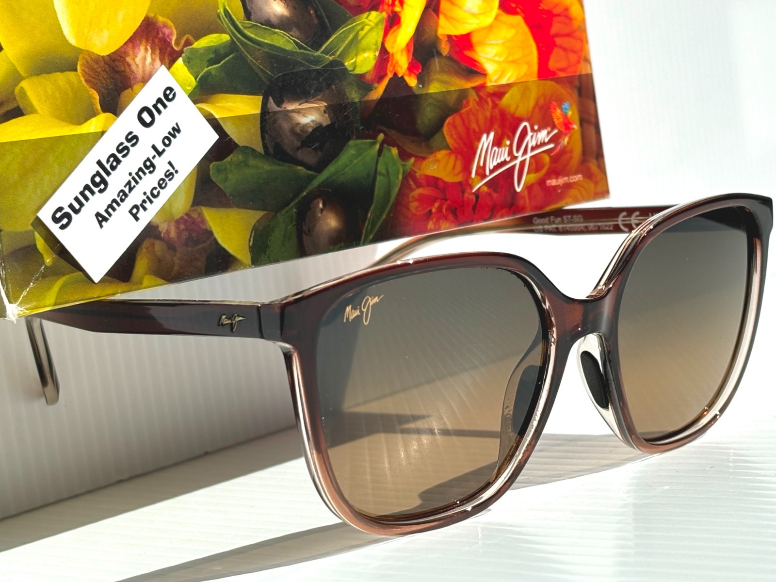 NEW Maui Jim GOOD FUN Rootbeer Fade POLARIZED HCL Bronze GLASS Sunglass HS871-01