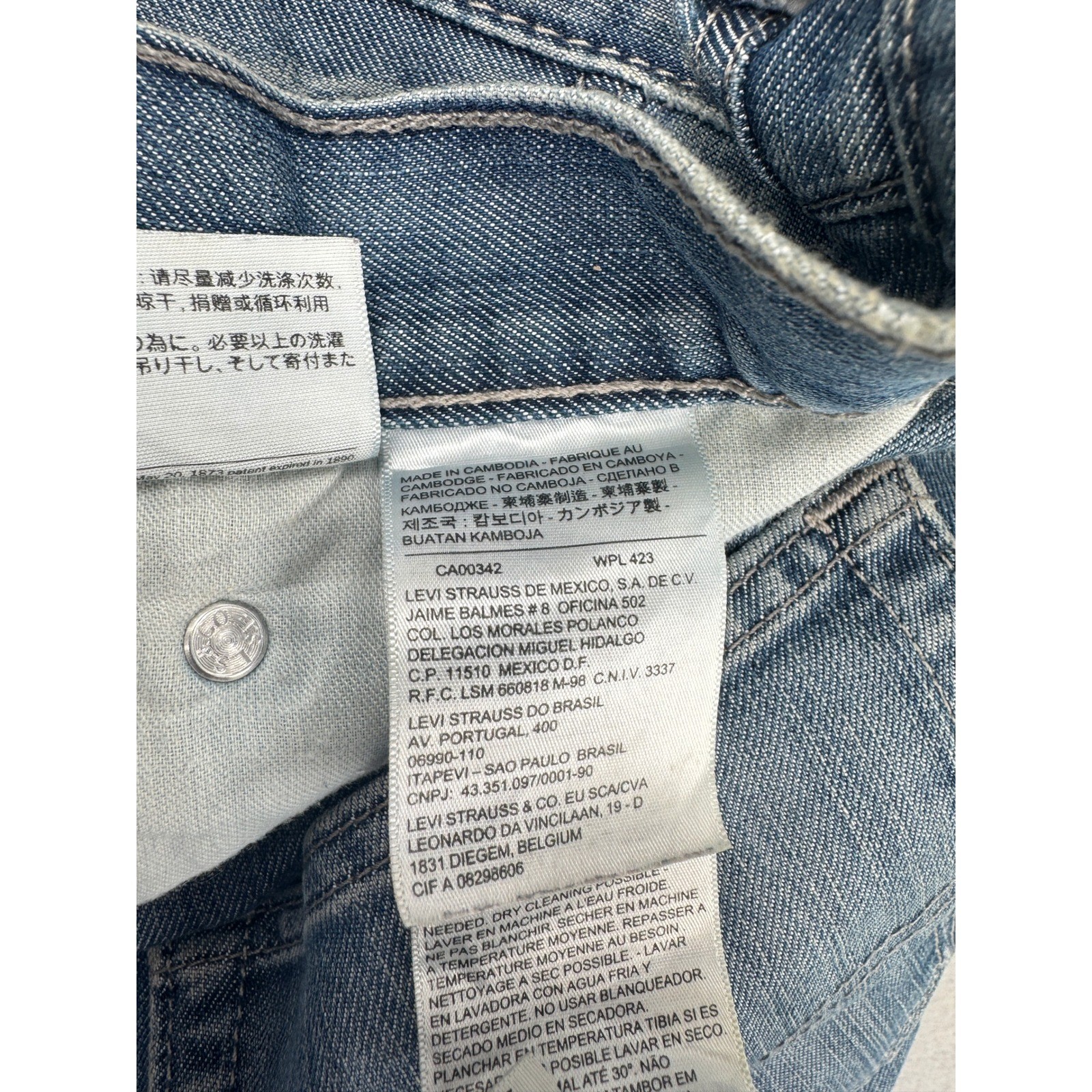 Distressed Levis 514 Classic Straight Fit Mens Jeans Blue Denim 35×34 (35×33)