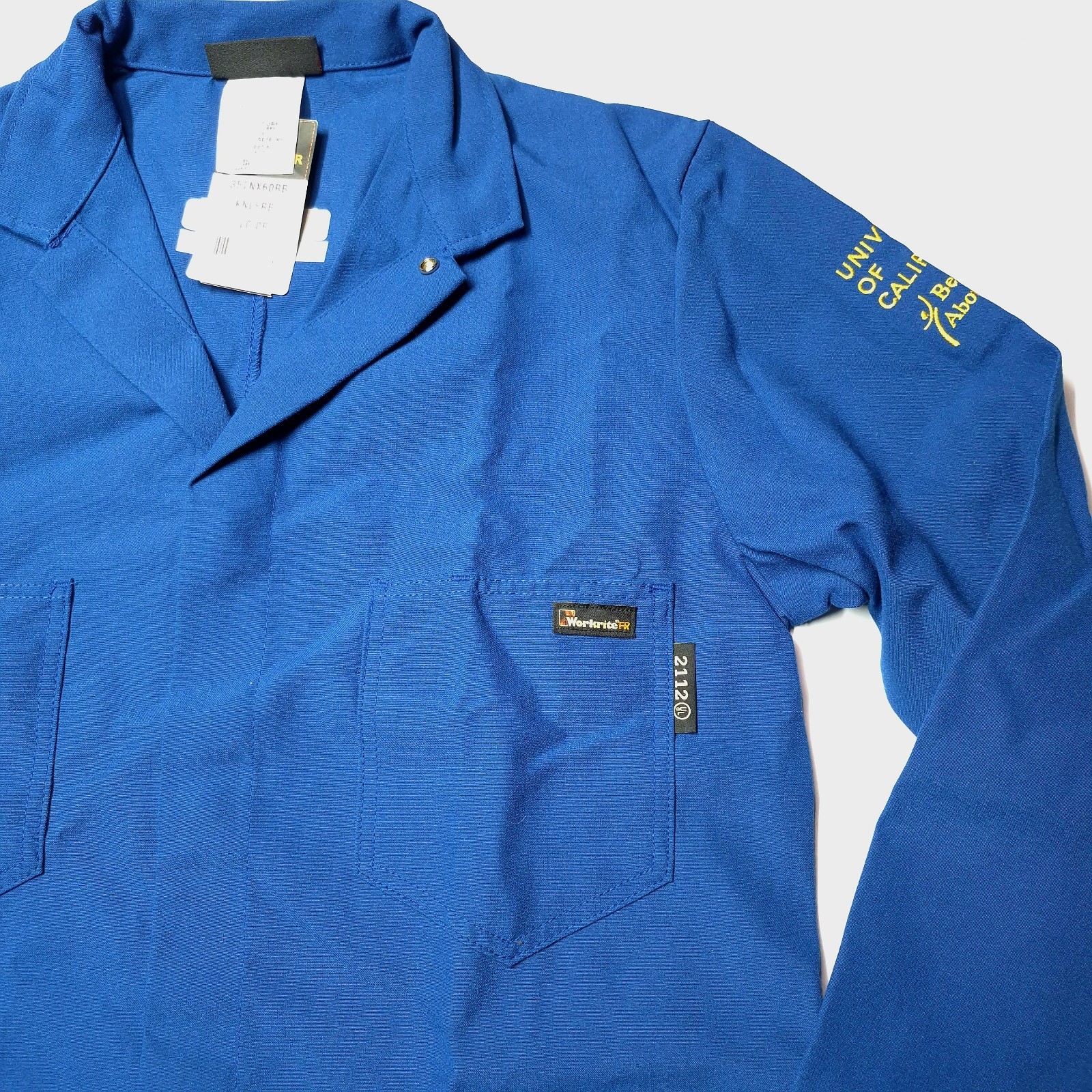 Workrite FR Lab Coat Large Regular Nomex IIIA Royal Blue KNL8RB UC University CA
