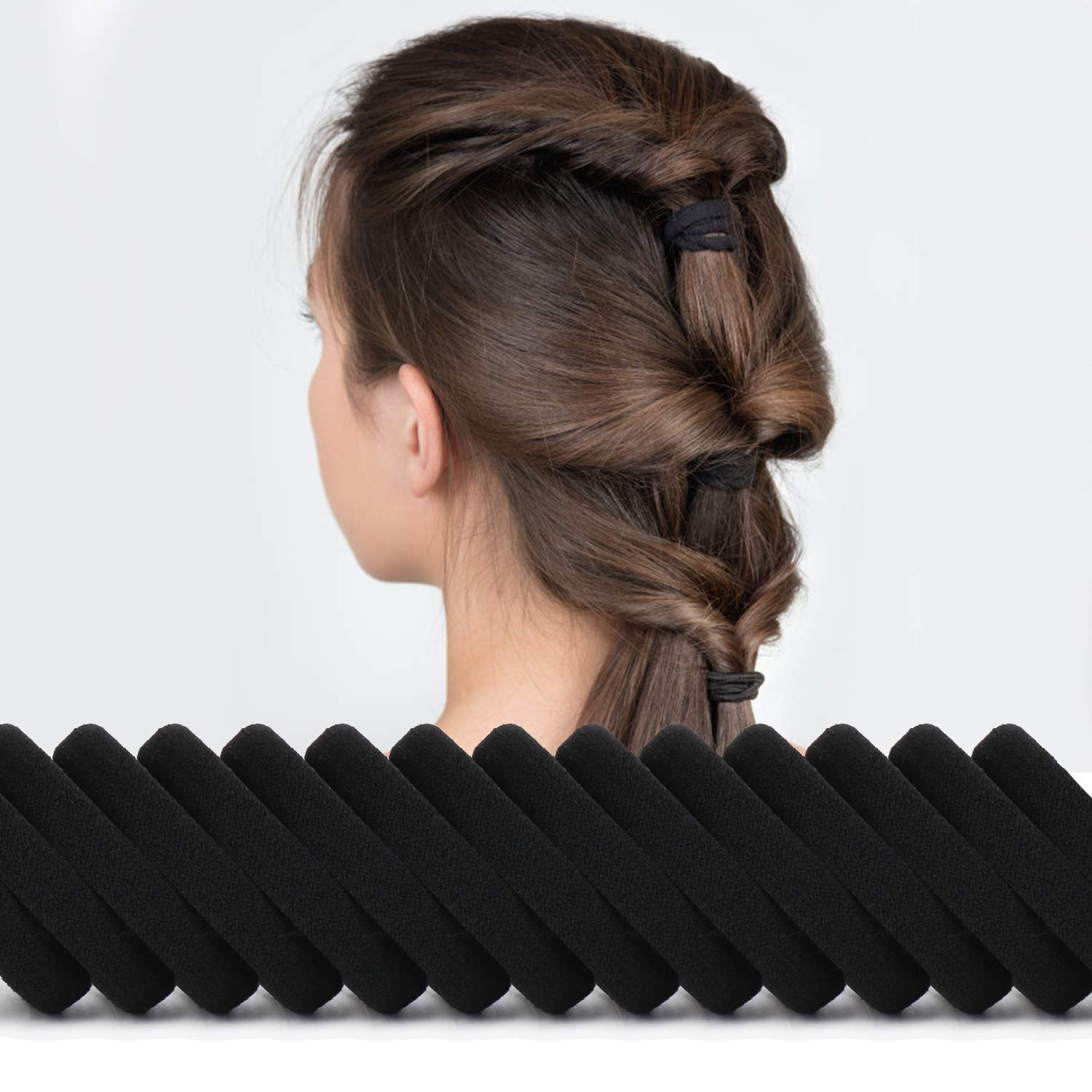 100PCS Large Cotton Ponytail Holders, Seamless Hair Ties, Elastics Hair Bands No
