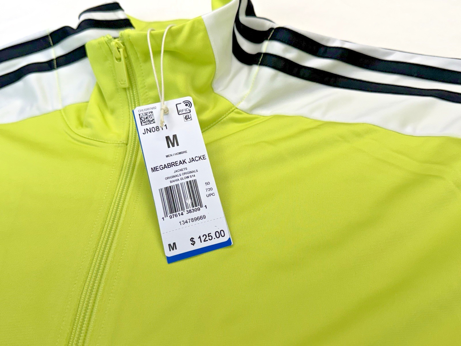 ADIDAS Men’s Originals MEGABREAK ADIBREAK Track Jacket Size M Bahia Glow JN0811