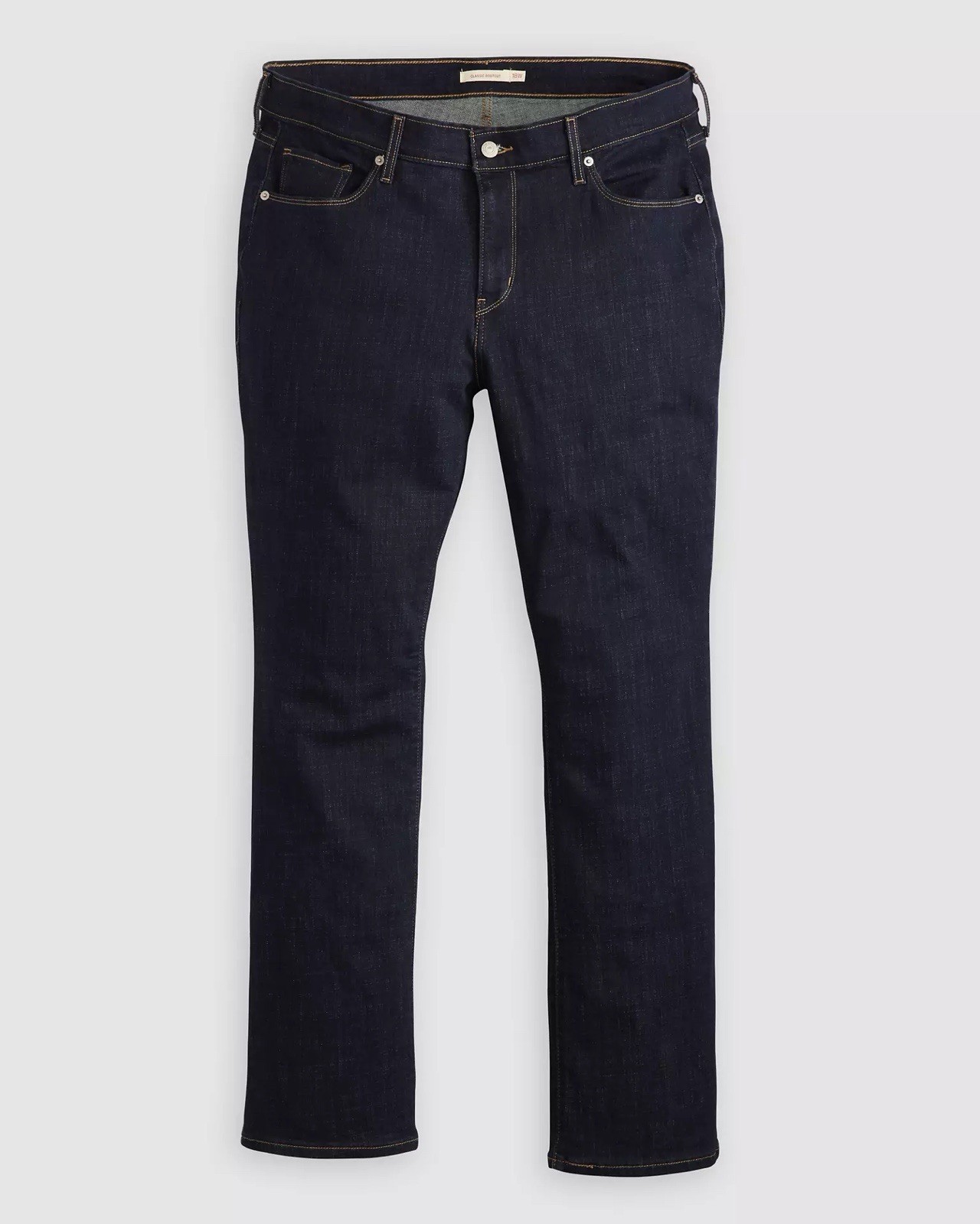 Levi’s Women’s Dark Wash Blue Denim Straight Leg Jeans Plus 28S W39 L30 Mid Rise