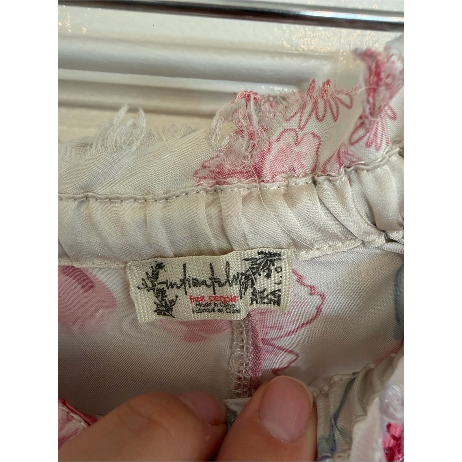 Free People Intimately Pink Floral Cream Women’s Pajama Set Size L