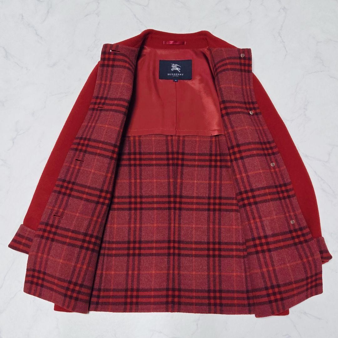 Burberry Cashmere Coat Nova Check Red L
