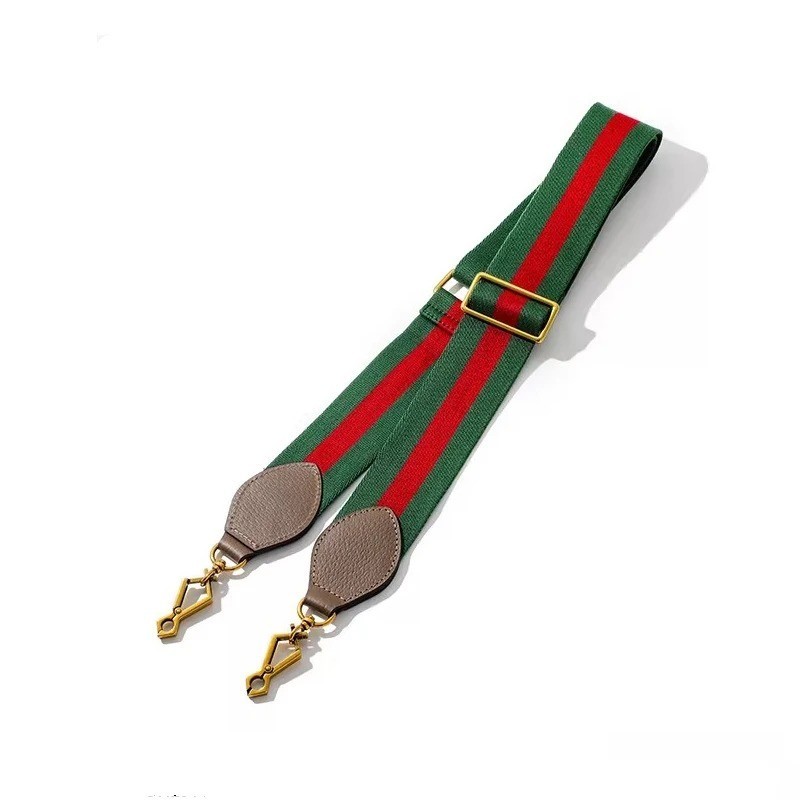 New Crossbody Shoulder Strap Gucci Replacement No Logo Green-Brown Web Leather