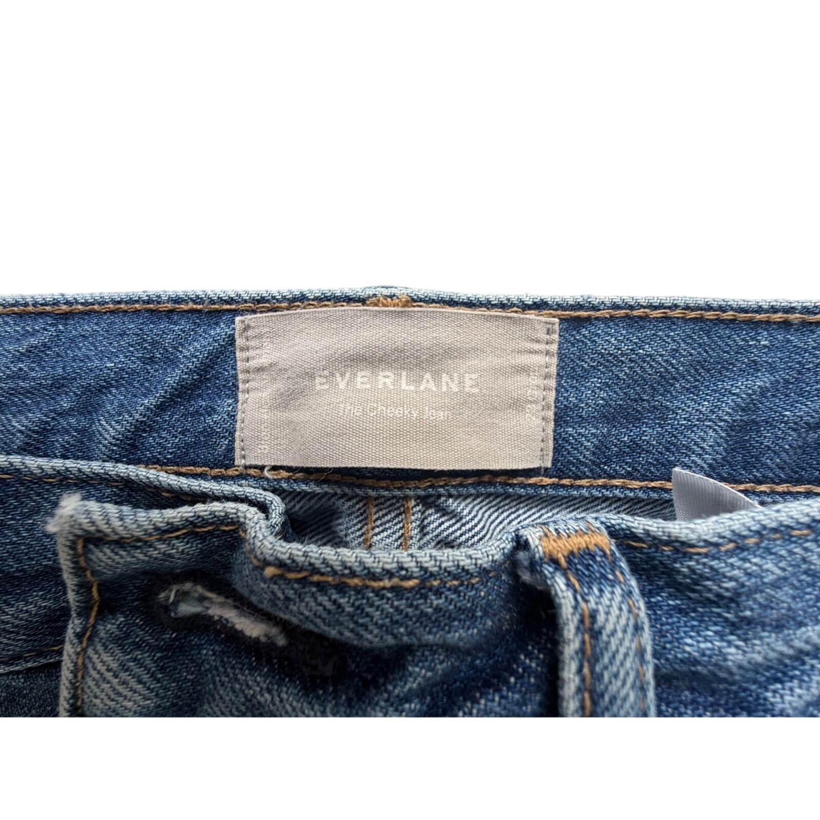 Everlane The Cheeky Jean Blue Denim High Rise Button Fly Straight Leg Jeans 28