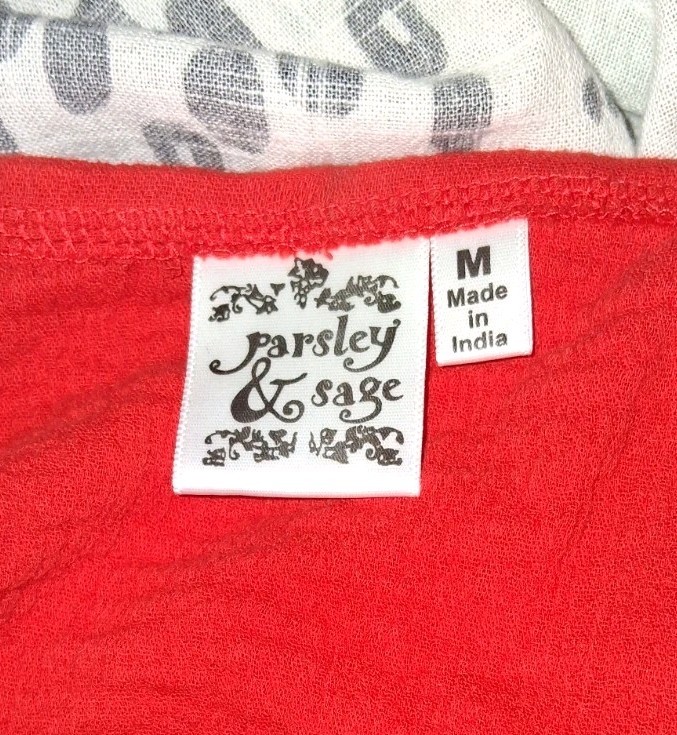 Parsley & Sage 2 Piece Art to Wear Margo Shirt & Red Top Size M