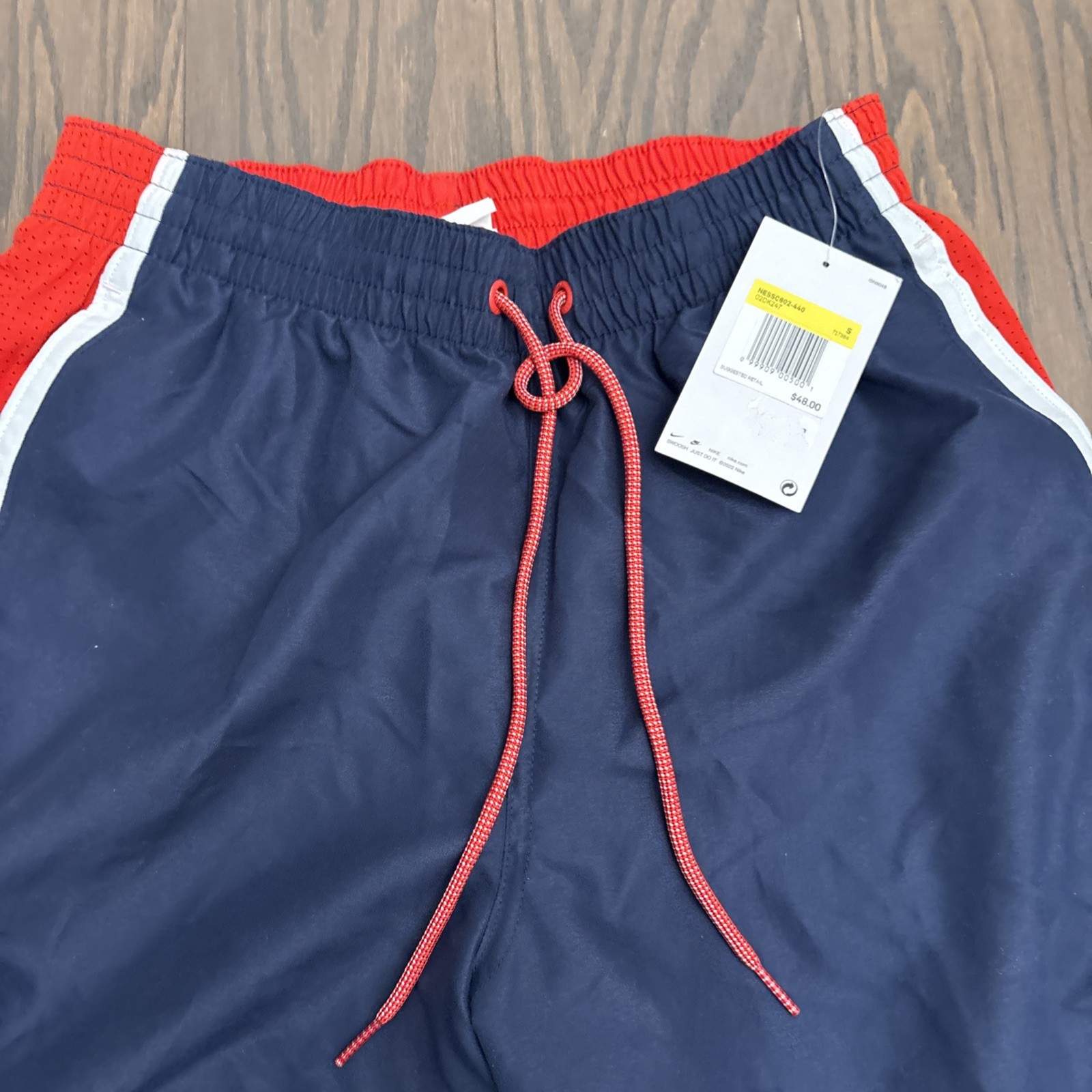 Nike Mens Core Contend 8” Volley Swim Trunks NESSC602 Red Navy Summer Small $48