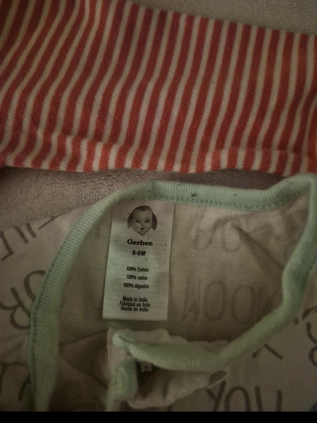 Carter’s Next Gerber 3pc Footed Cotton Sleeper 6-9M Long Sleeve Snap