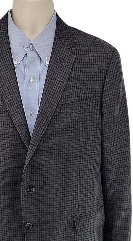 Todd Snyder Mayfair Fit Blazer 44L Wool Micro Check Made in USA Sport Coat Gray