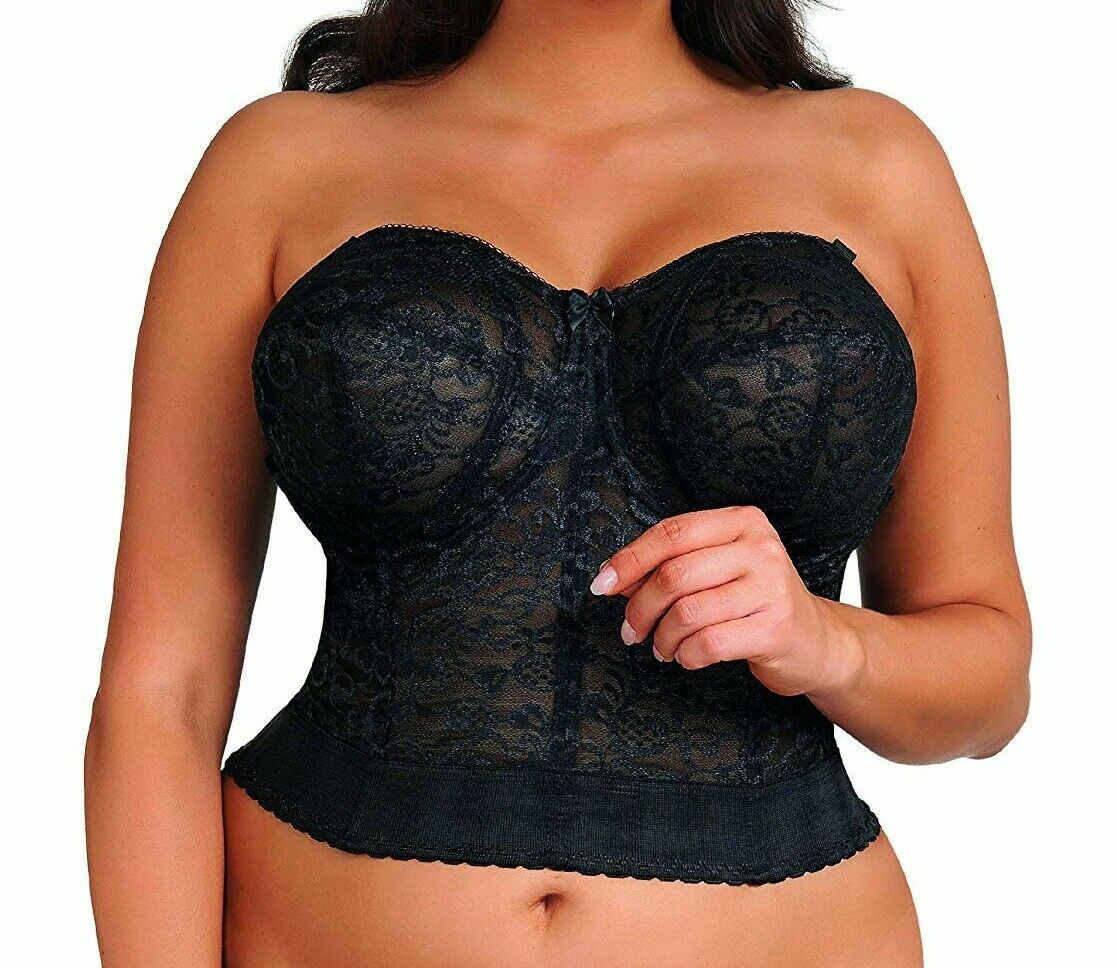NWT GODDESS 0689 Underwire Bustier Black White YOU CHOOSE SIZE
