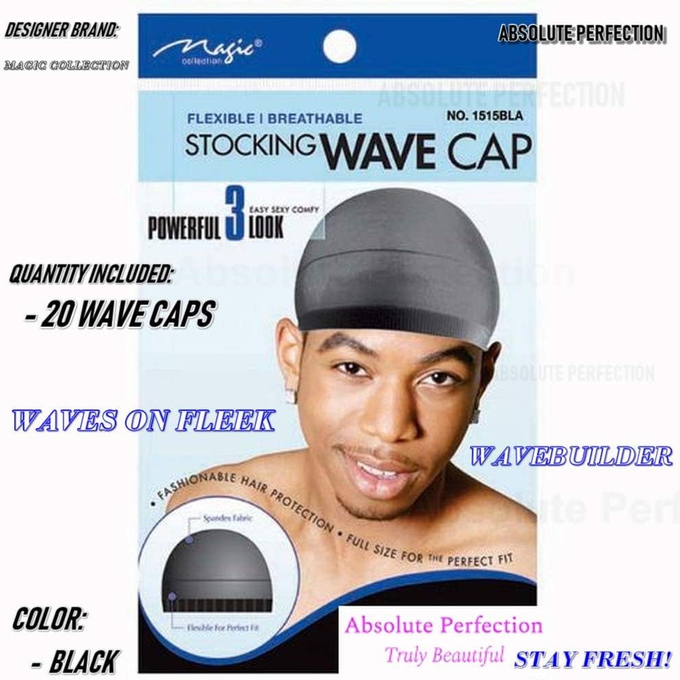 Pack of 2 Stocking Wave Cap Fit All Head Sizes