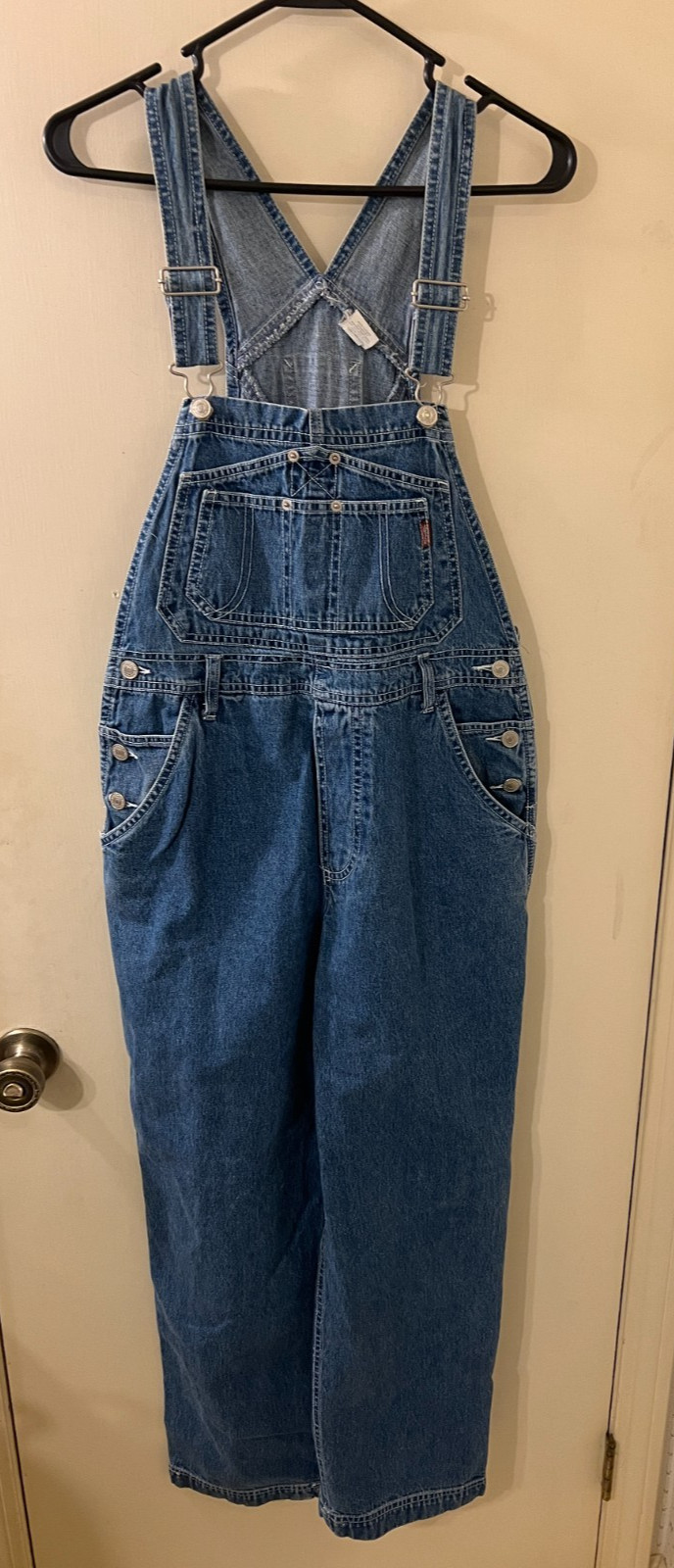 Vintage JORDACHE Denim Blue Jean Bib Overalls Ladies Size M 7/9 (29×30) VGC