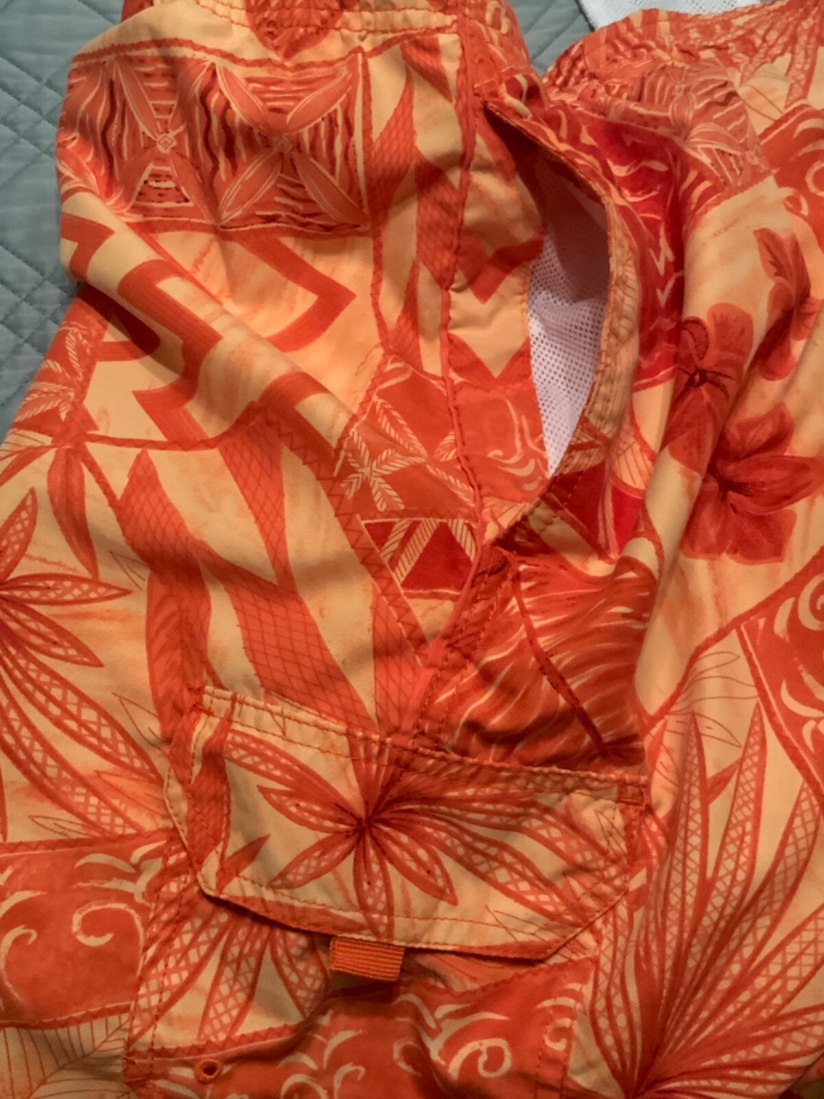 🌸 Sand N Sun Orange Floral Beach Men’s Swim Trunks Size XL 40/42🌸