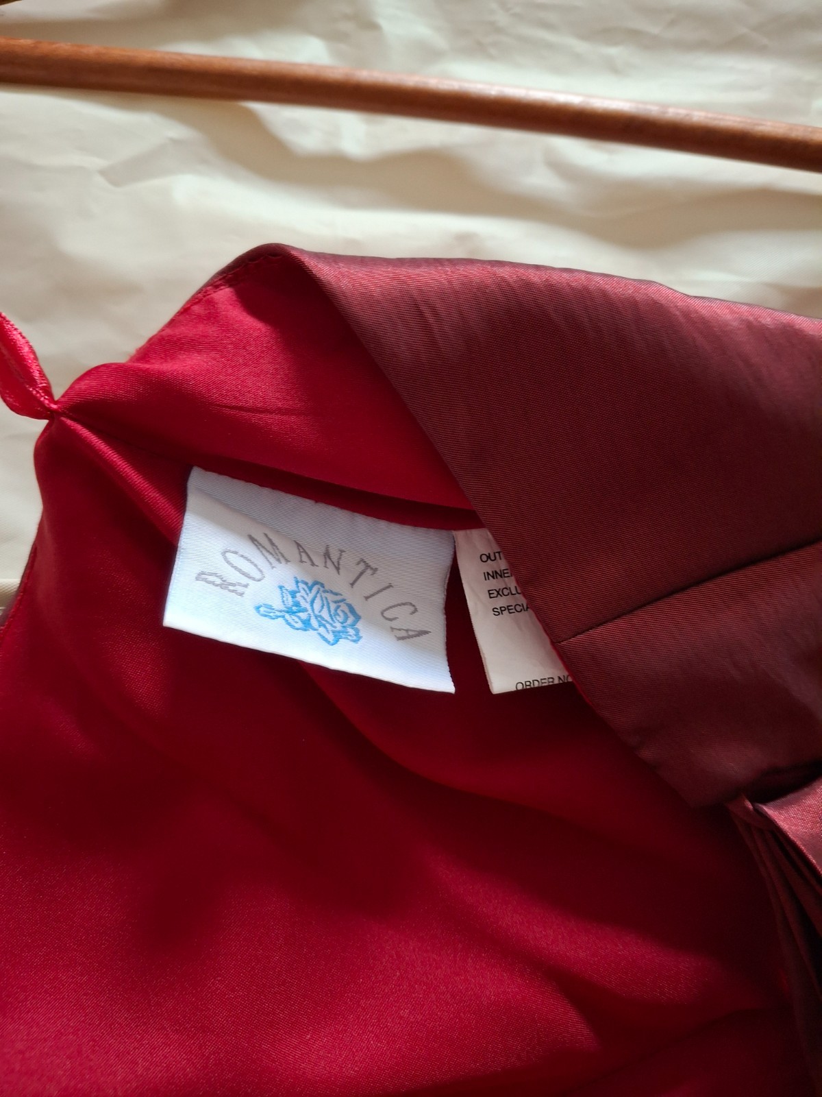 Red prom dress size 14 with lace up back ribbon and front bow