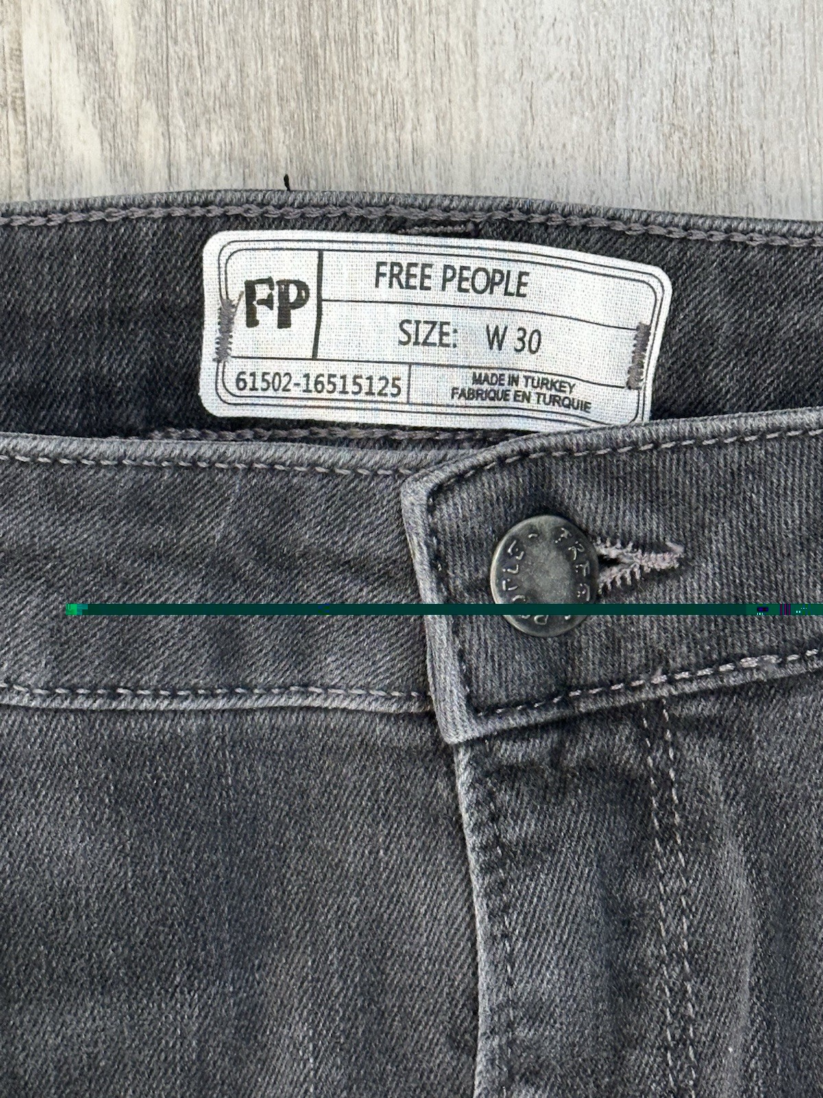 Free People Raw Hem Straight Leg Jeans Gray 30