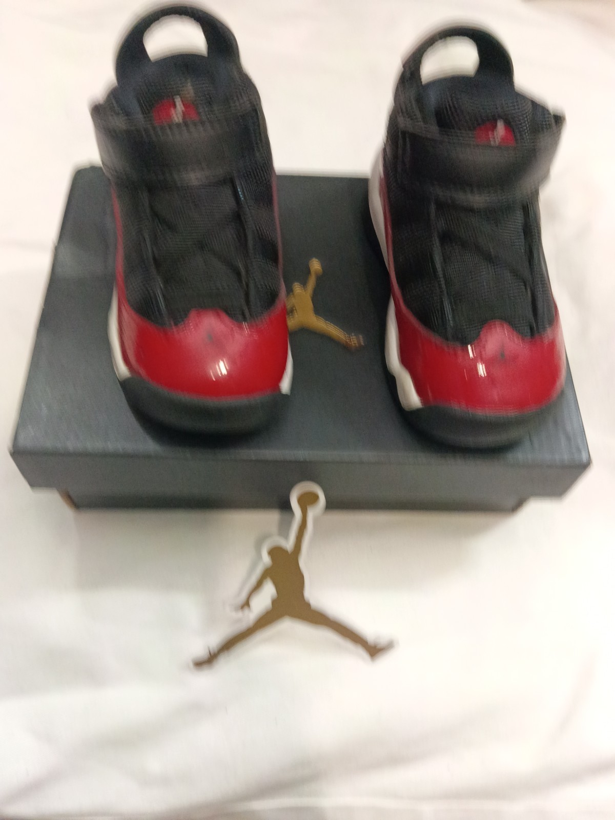 Jordan 6 Rings Unisex Baby Toddler Sneakers Black/Red/White Hook & Loop 6C