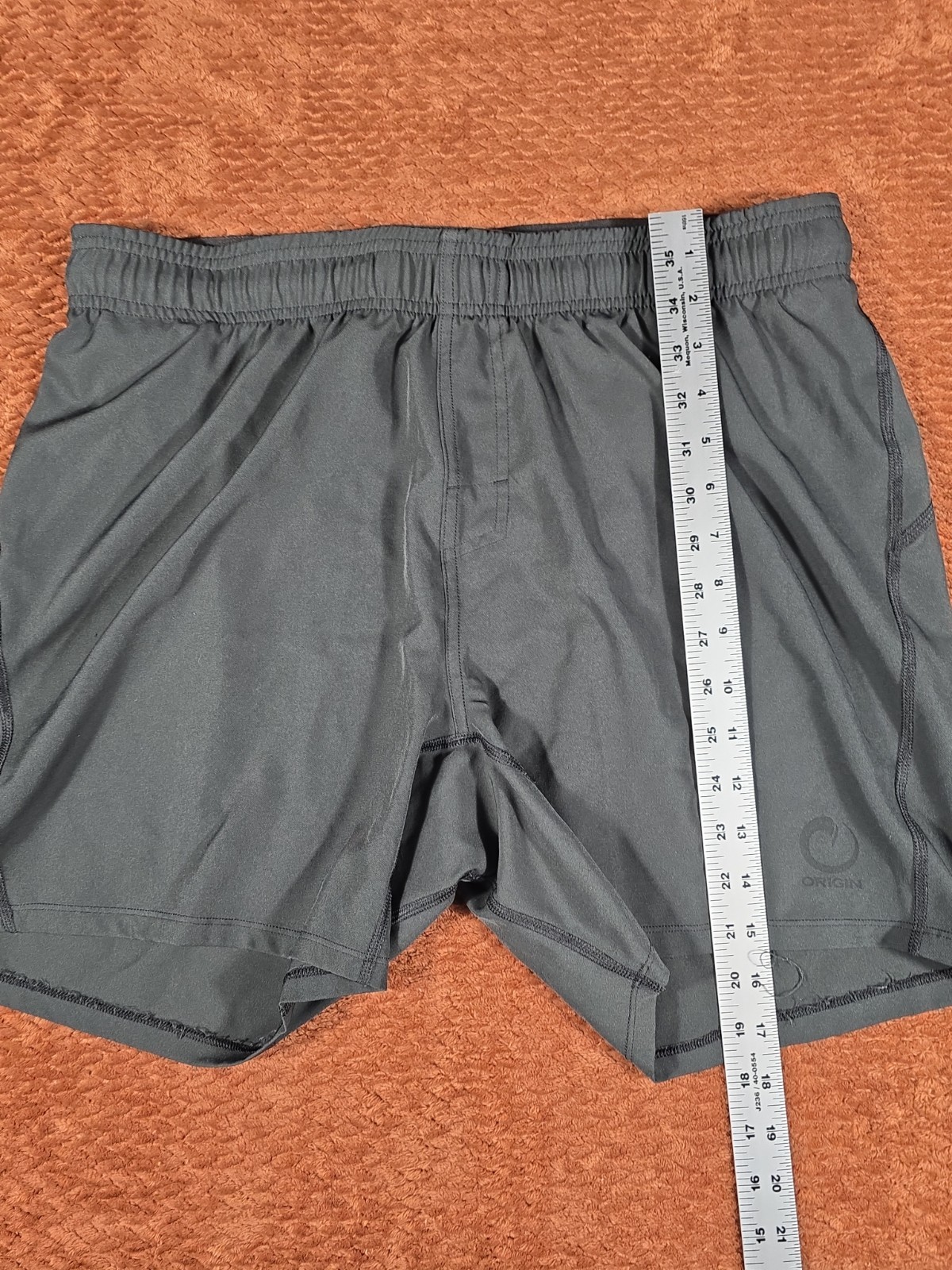 ORIGIN Mens Medium Athletic Training Shorts Gray Gym Workout Running 7 Inseam