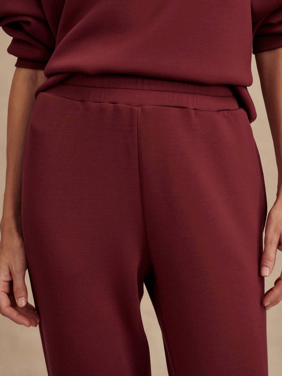 Varley Slim Cuff Pants 27.5 DoubleSoft Maroon Size S NEW
