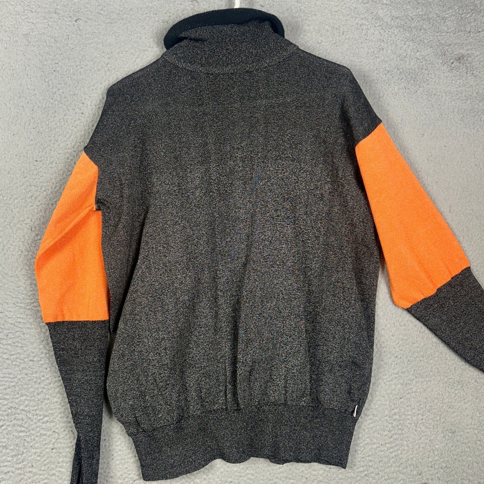 Tuff-Lite Sweater Mens Large Grey Orange MUKJ155 Turtleneck Abrasion Resistant