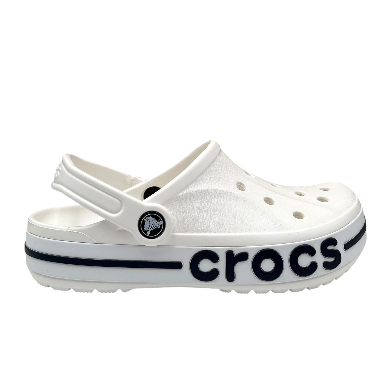 Crocs Bayaband Womens Slip-on Clogs Size 9 White Navy Water Friendly Lightweight