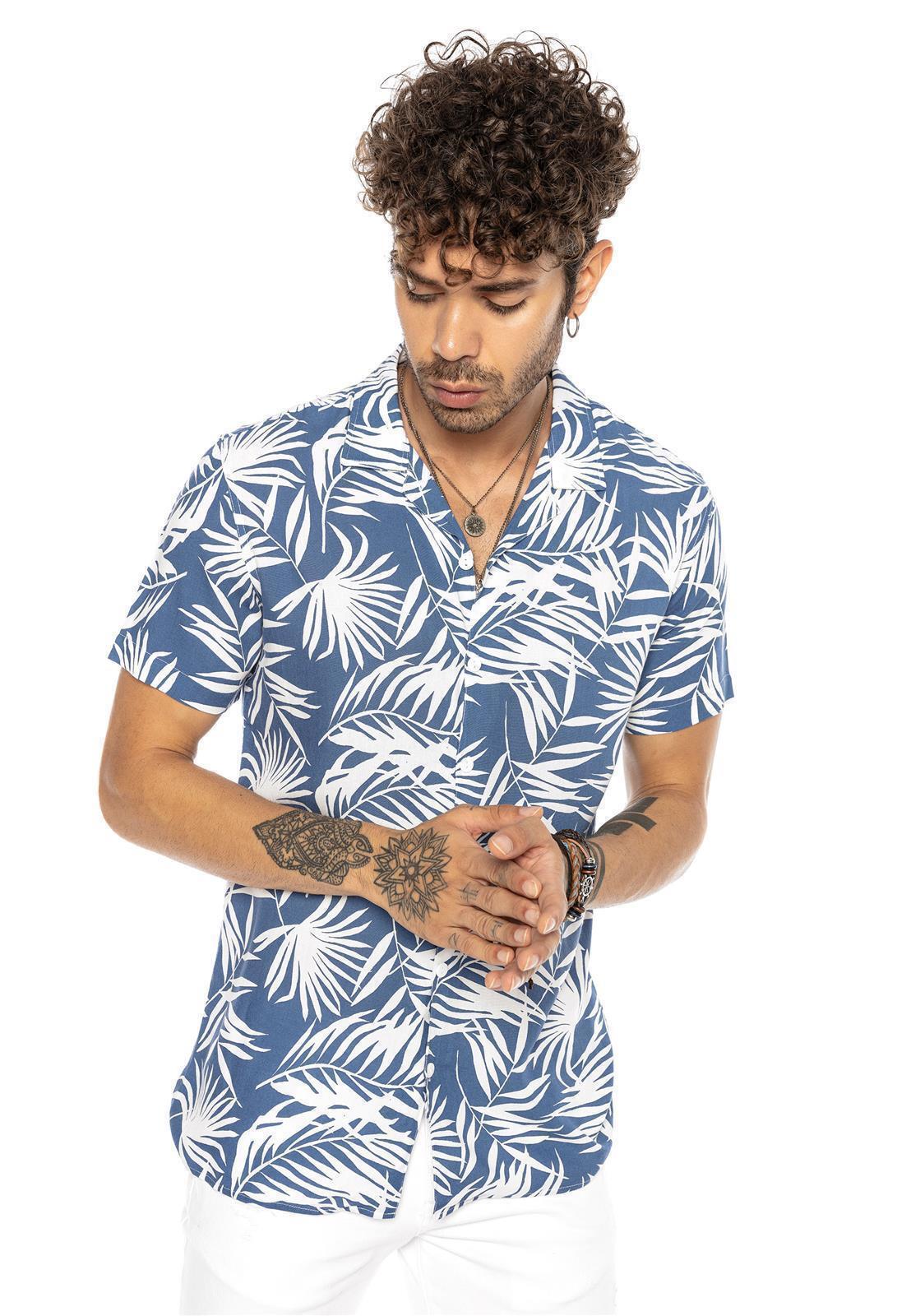 Redbridge men’s shirt short sleeve Hawaiian shirts summer casual shirt reguar fit