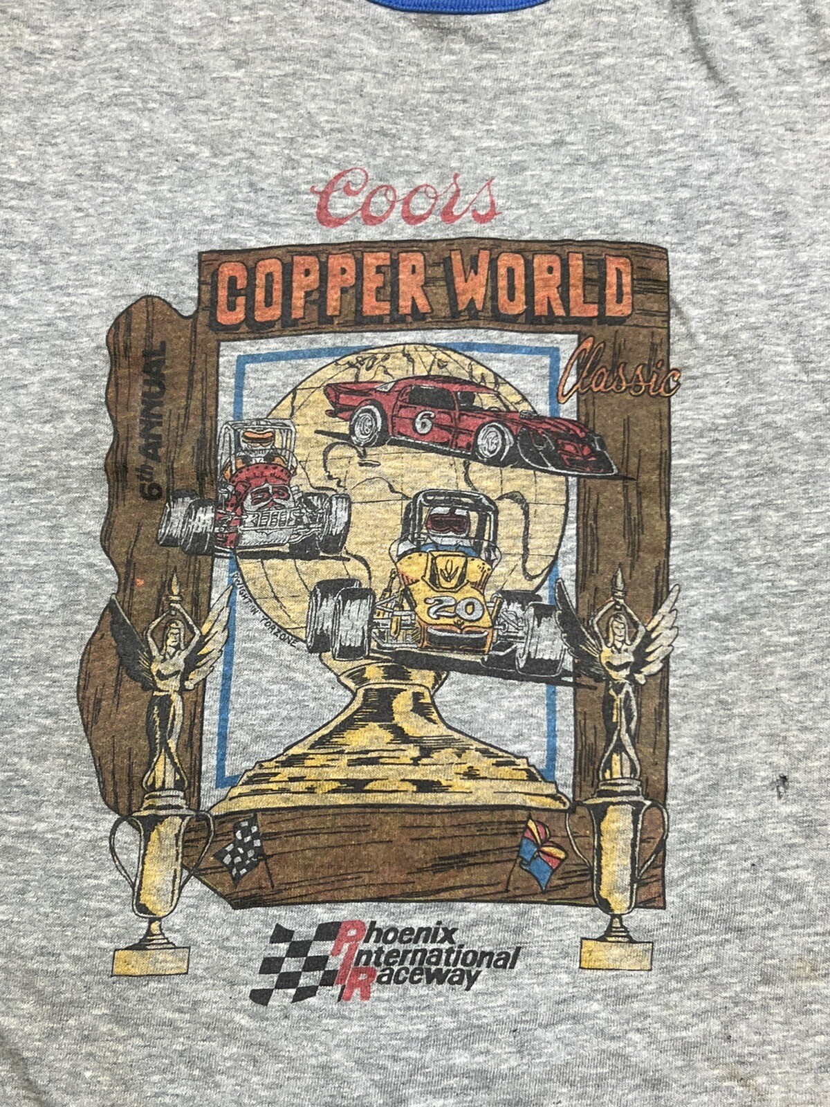 Coors Copper World Ringer T-Shirt Men’s XL Vintage 80s USA Beer