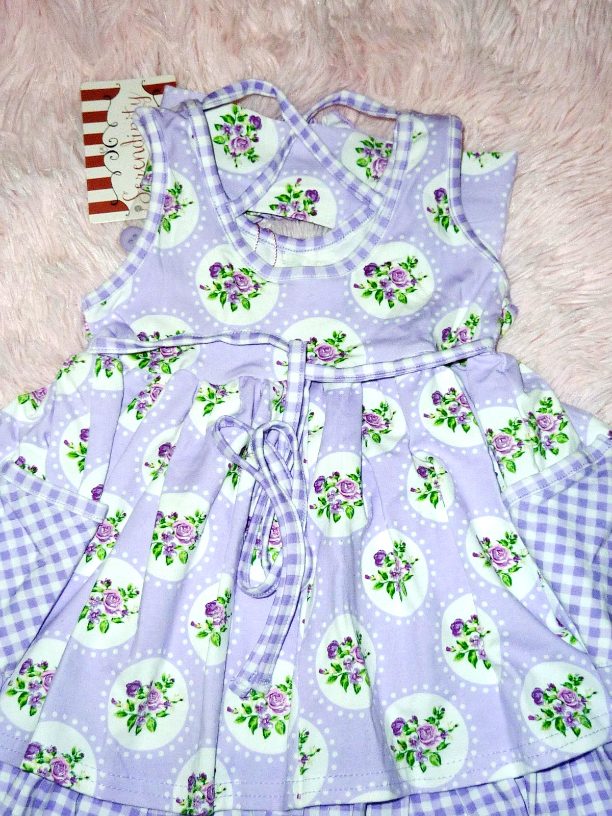NWT Serendipity Boutique Gorgeous Picture Dress With Matching Headband 24M