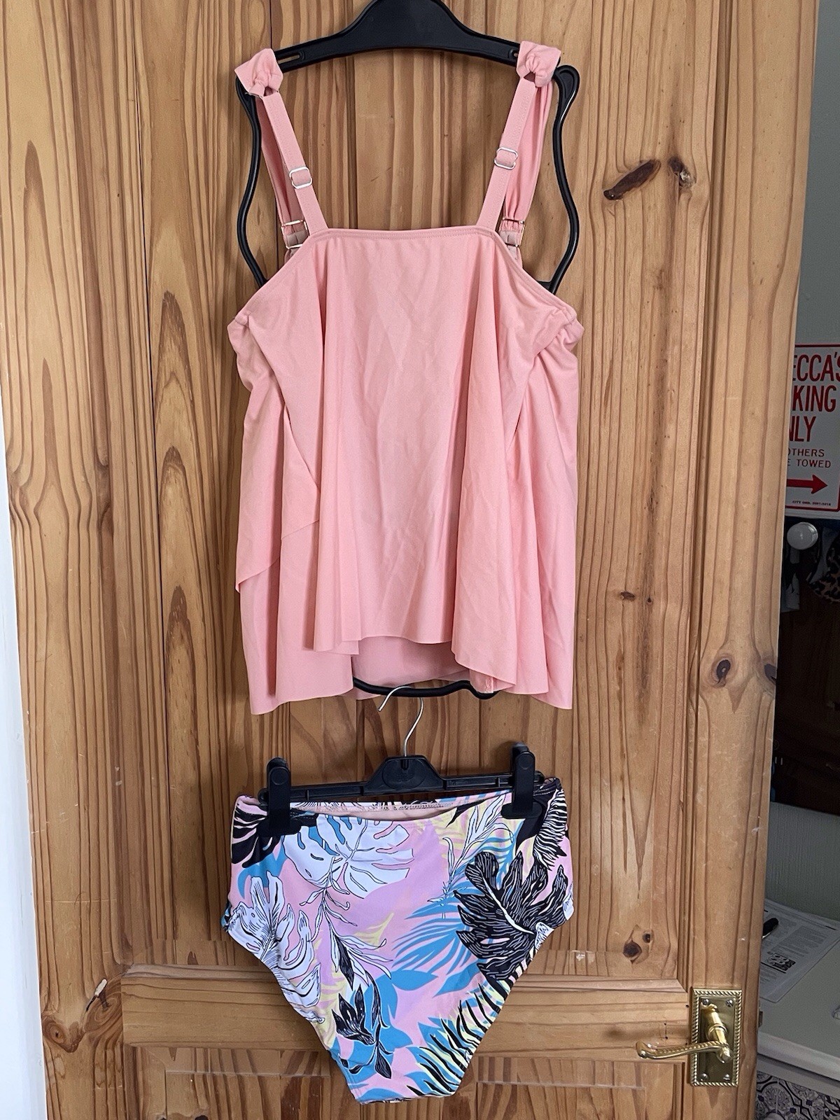 Women’s Floral Tankini with High Waisted Bikini Bottoms – Size S (8-10)